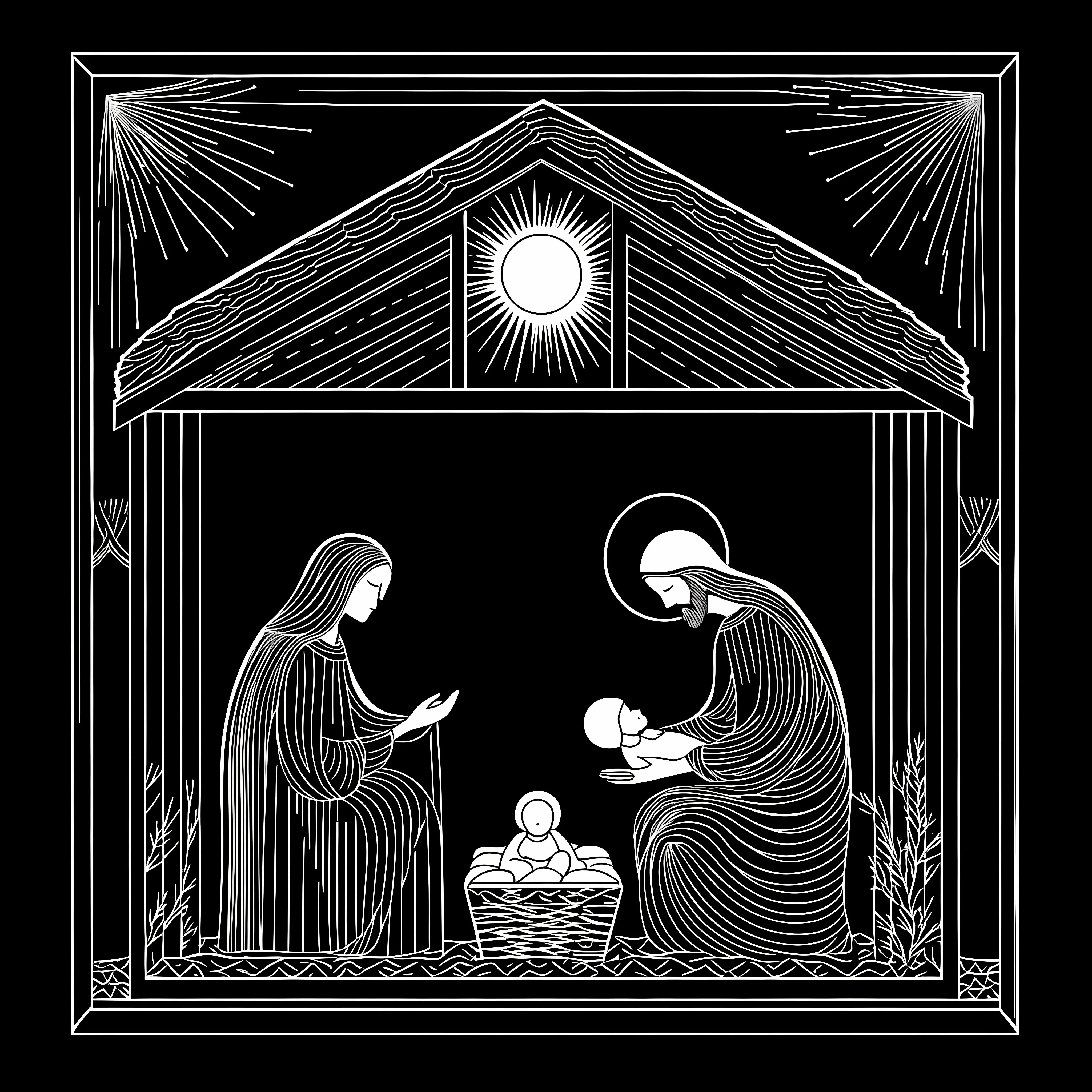 Nativity Manger Scene with Mary, Jesus, and Joseph — free download from Dotvec