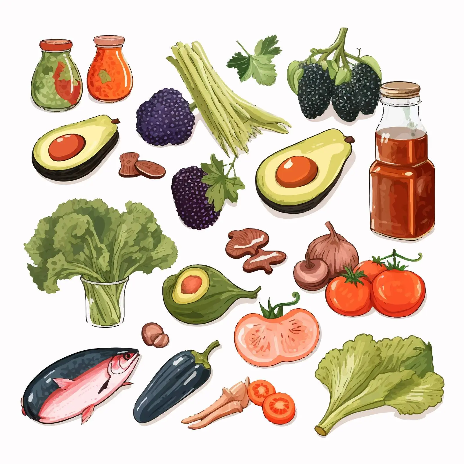 Cartoon Natural Food Product Vector Illustration — free download from Dotvec