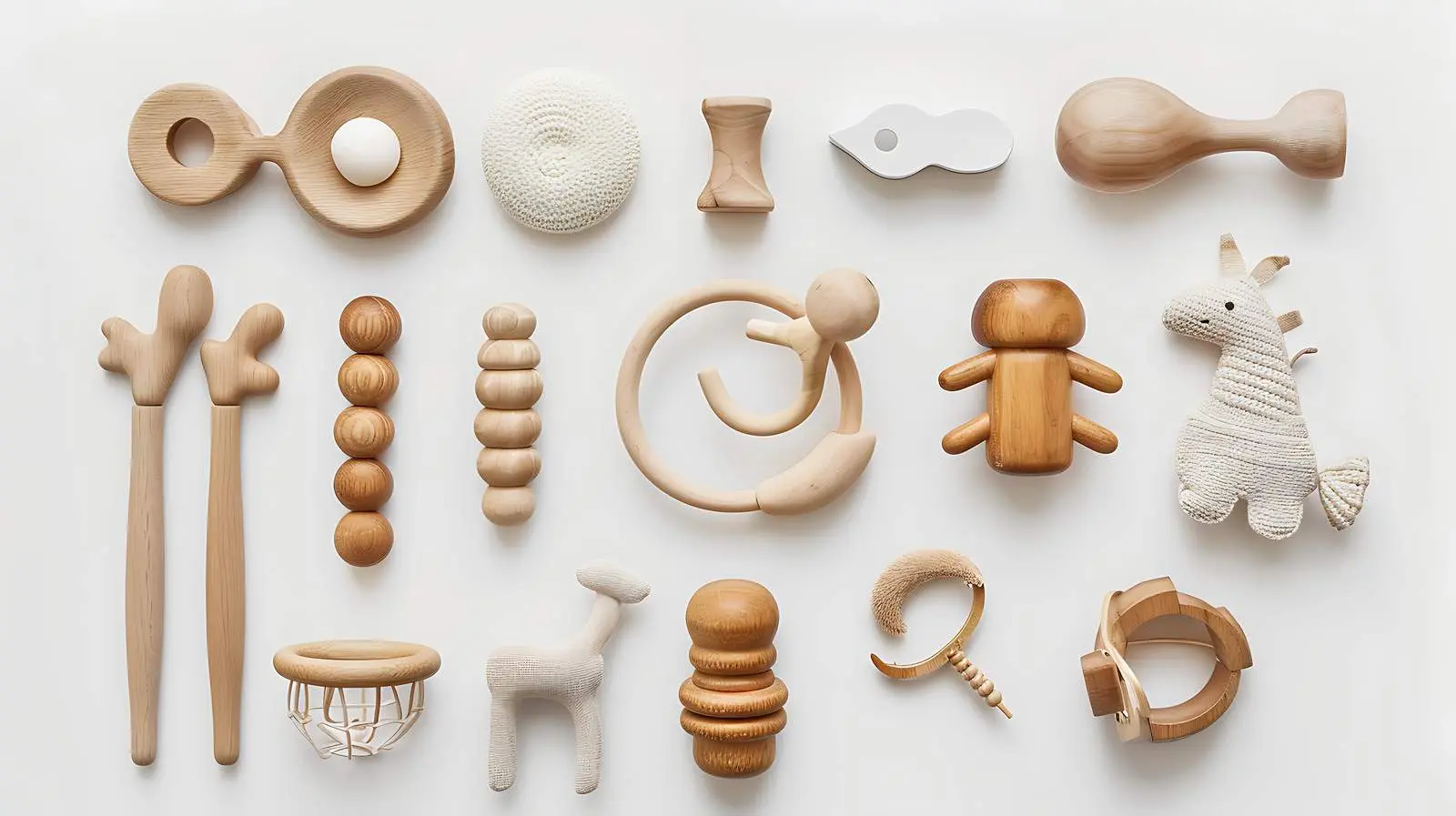 Natural Wooden Baby Toys Flat Lay View — free download from Dotvec