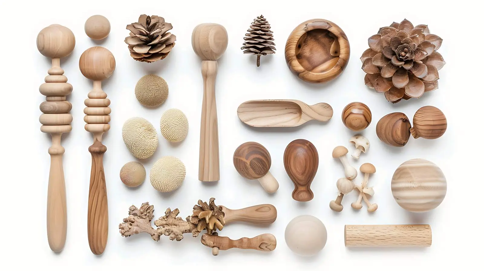 Natural Wooden Baby Toys Flat Lay Top View — free download from Dotvec