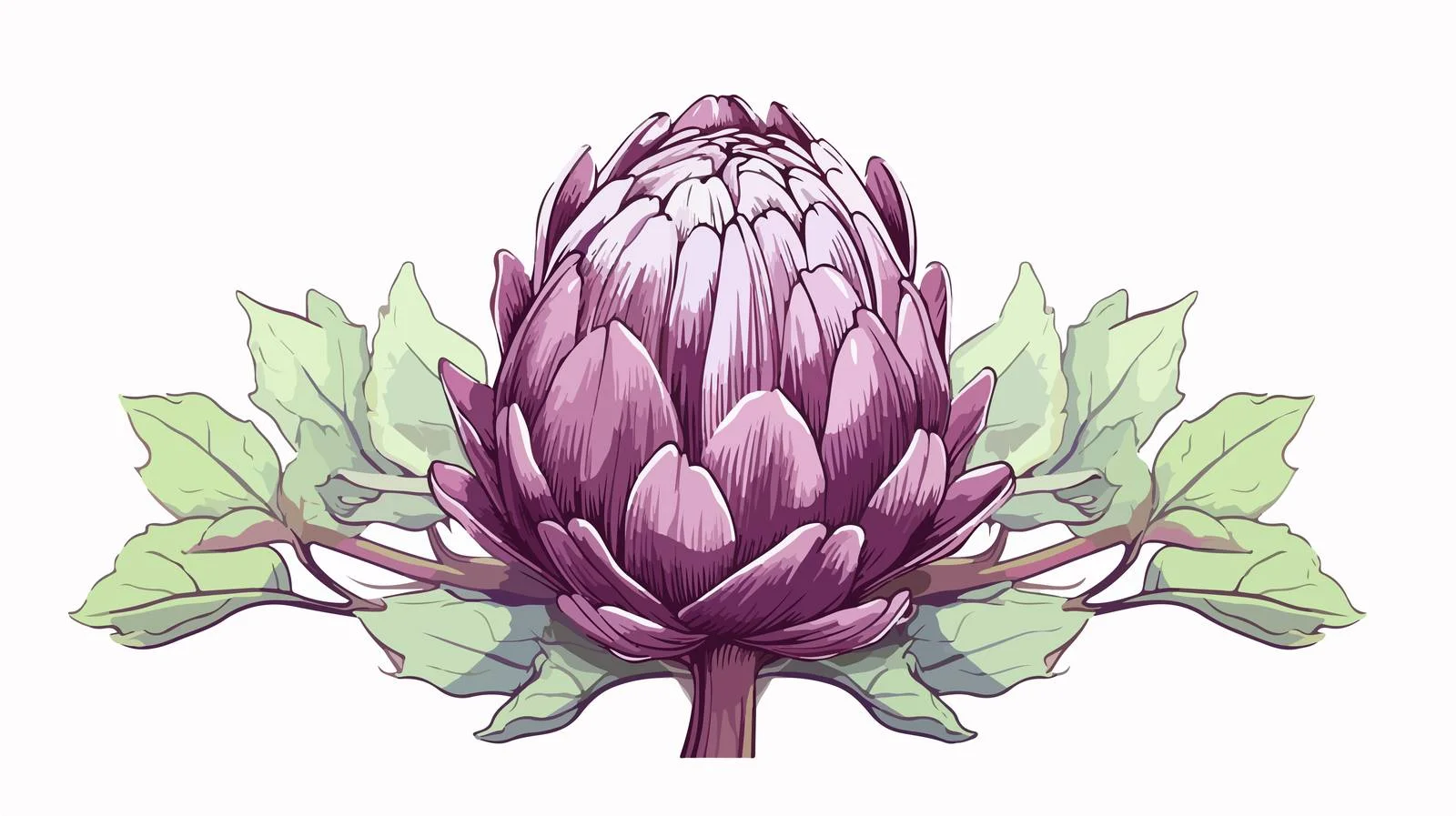 Elegant Artichoke in Monochrome and Colorful — free download from Dotvec