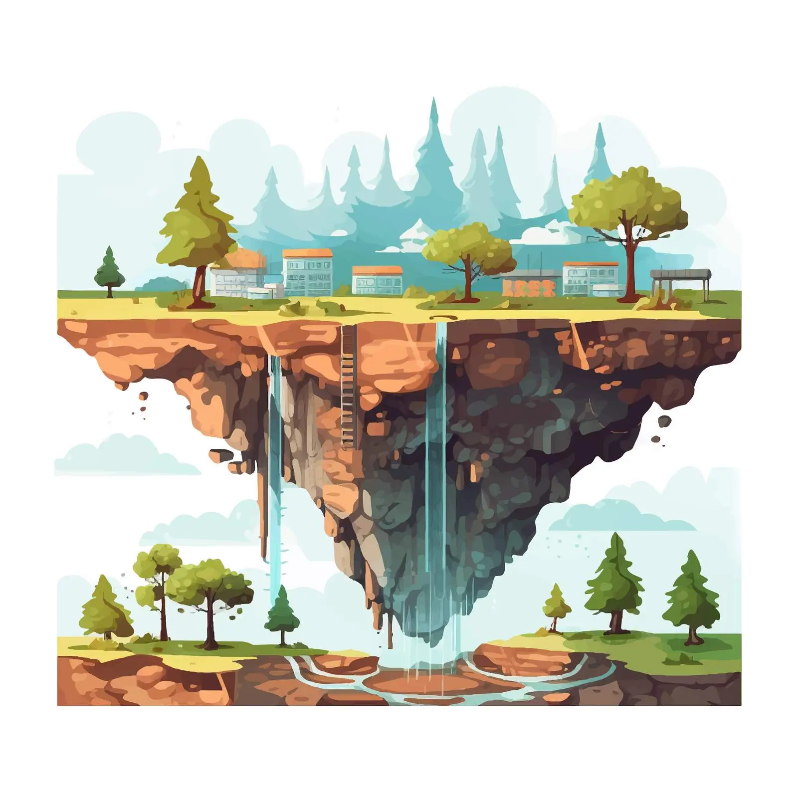 Nature Above and Underground Vector Illustration — free download from Dotvec