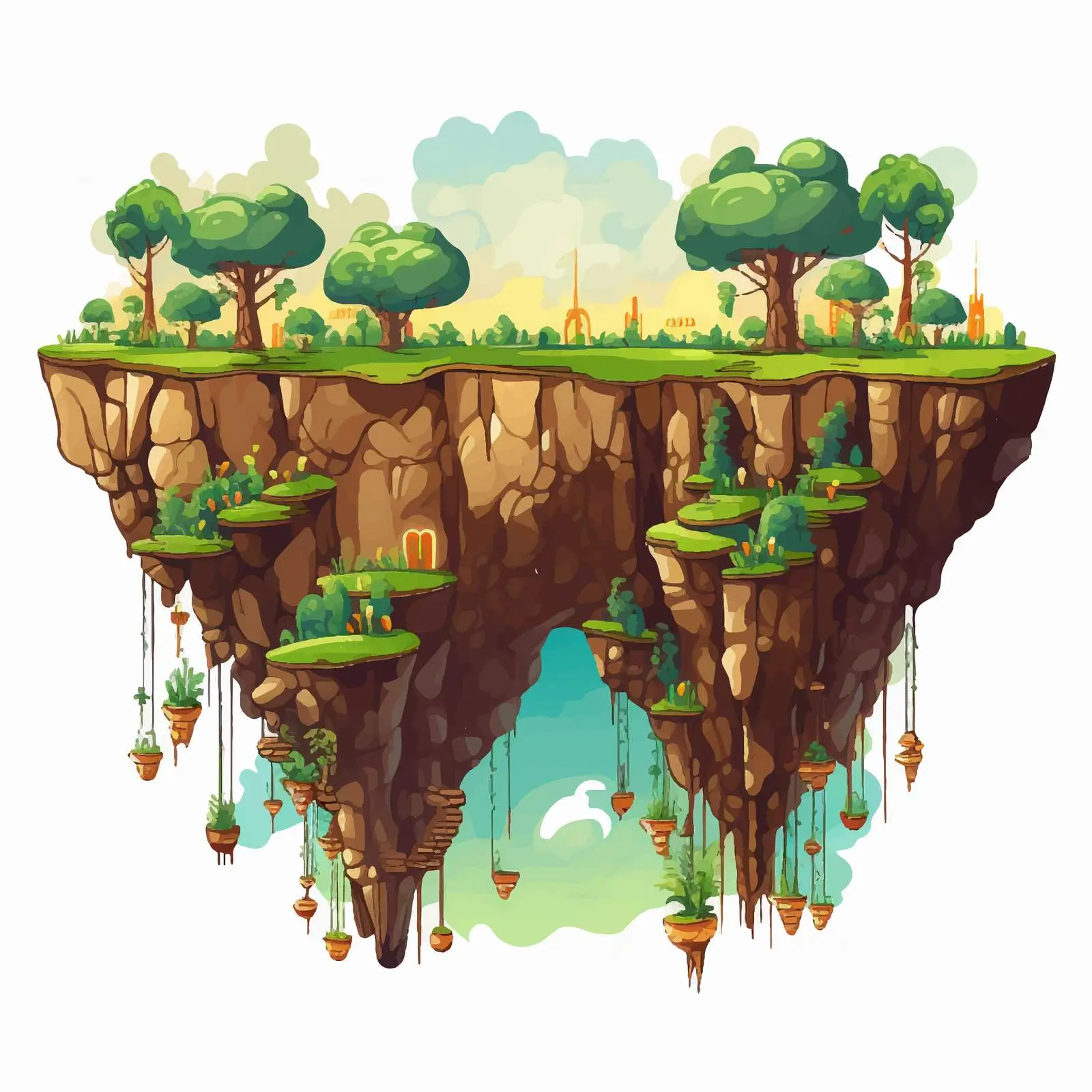 Nature Above and Underground Illustration Vector — free download from Dotvec