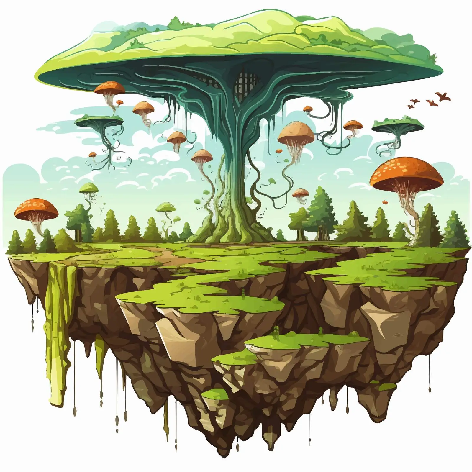 Nature Above and Underground Illustration Vector — free download from Dotvec