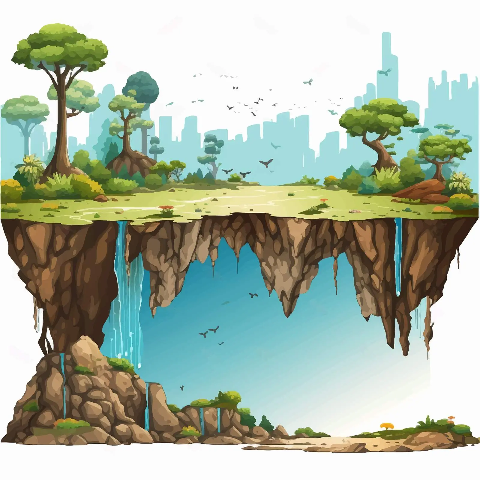 Nature Above and Underground Illustration Vector — free download from Dotvec