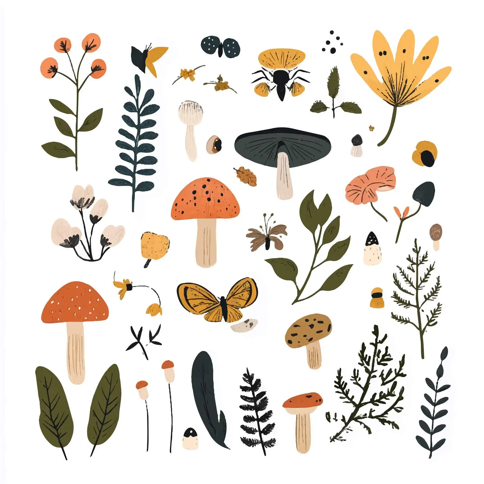 Cartoon Nature Objects and Icons Vector Set — free download from Dotvec