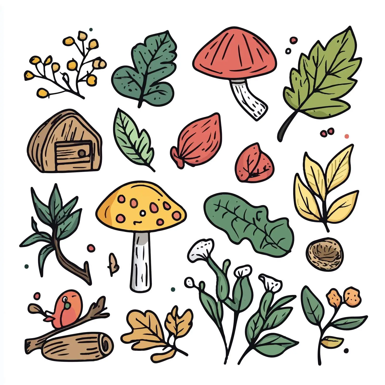 Cartoon Nature Object Icons Vector Set — free download from Dotvec