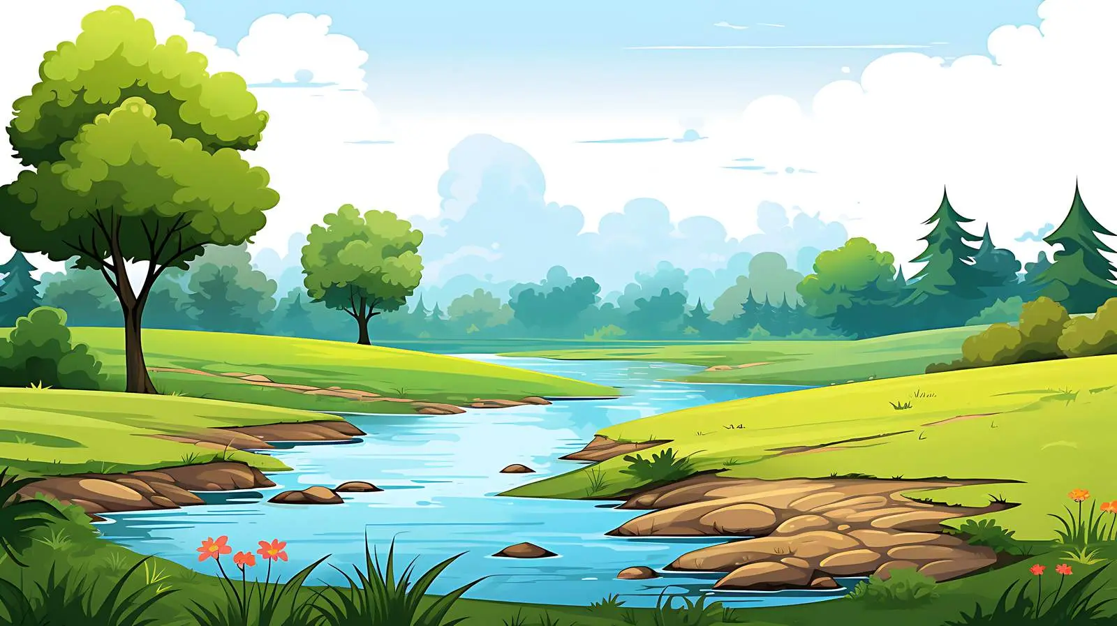 Natural Landscape Scene Template Illustration — free download from Dotvec