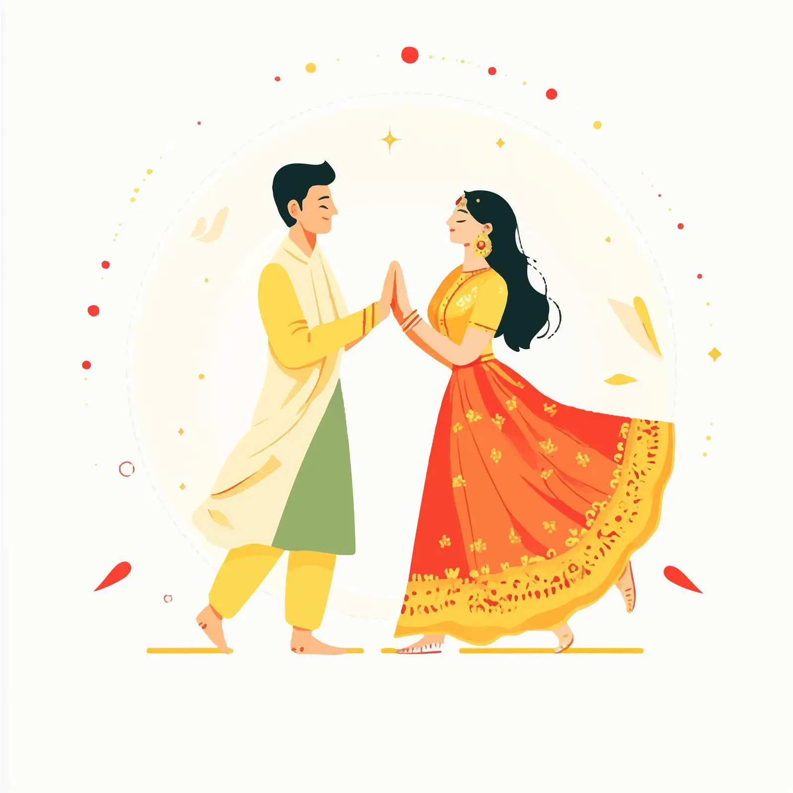 Navratri Festival Dancers Vector Illustration — free download from Dotvec