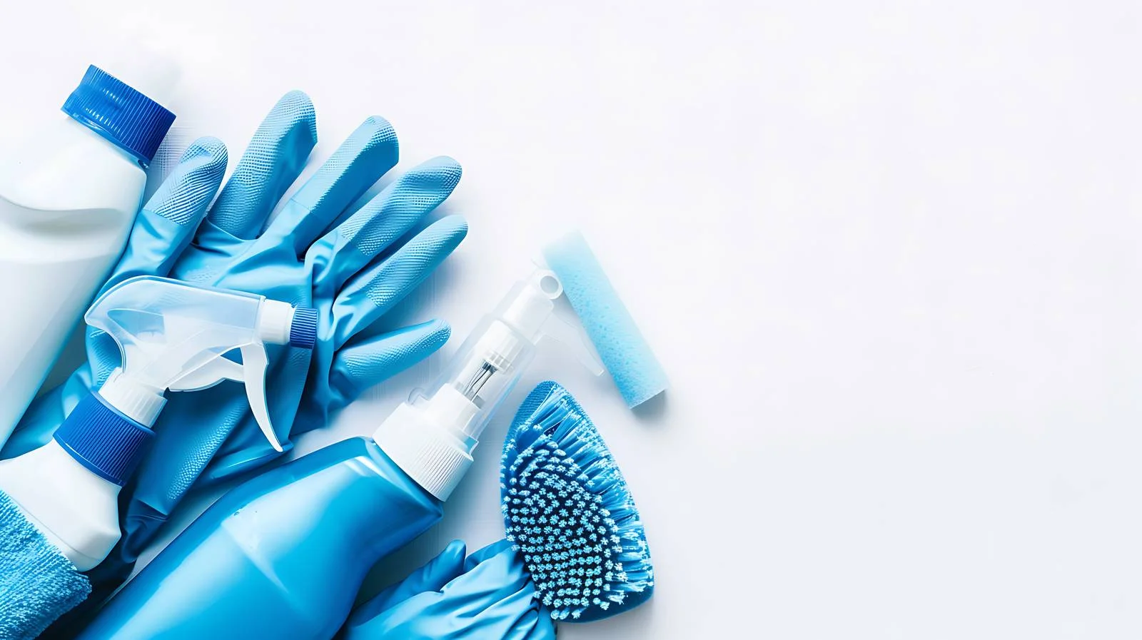 Vibrant Cleaning Supplies on Blue Gloves — free download from Dotvec
