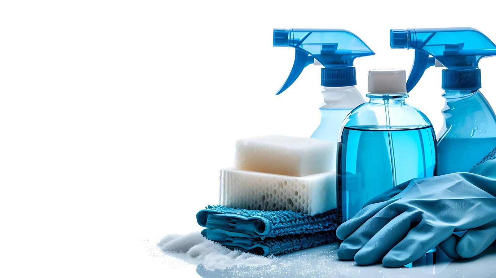 Professional Cleaning Tools on Vibrant Blue Gloves — free download from Dotvec