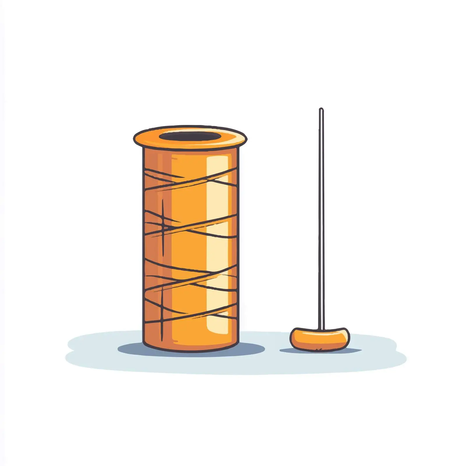 Hand-Drawn Needle and Bobbin Cartoon Vector – free sewing machine image from Dotvec