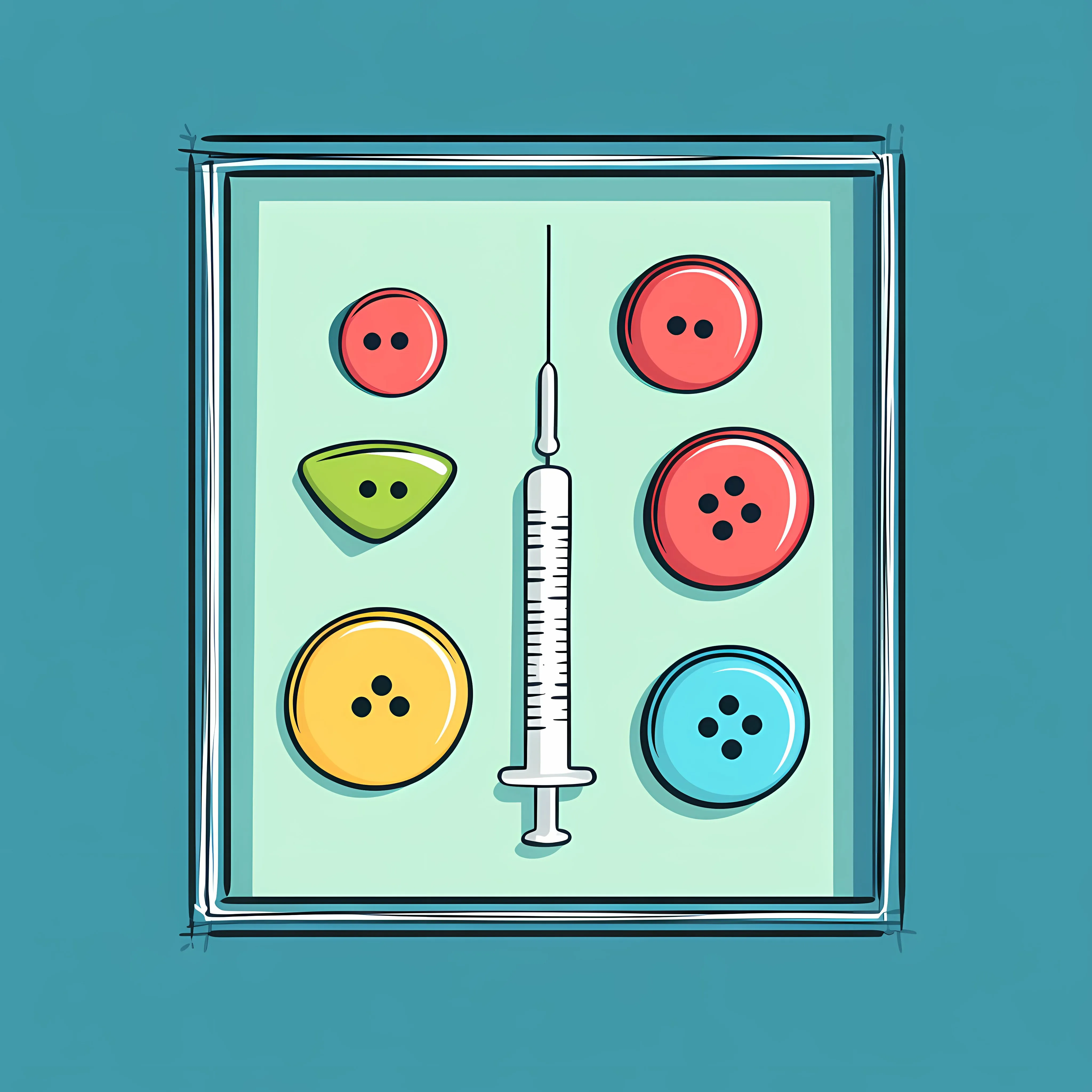 Needle and Buttons Vector Illustration — free download from Dotvec