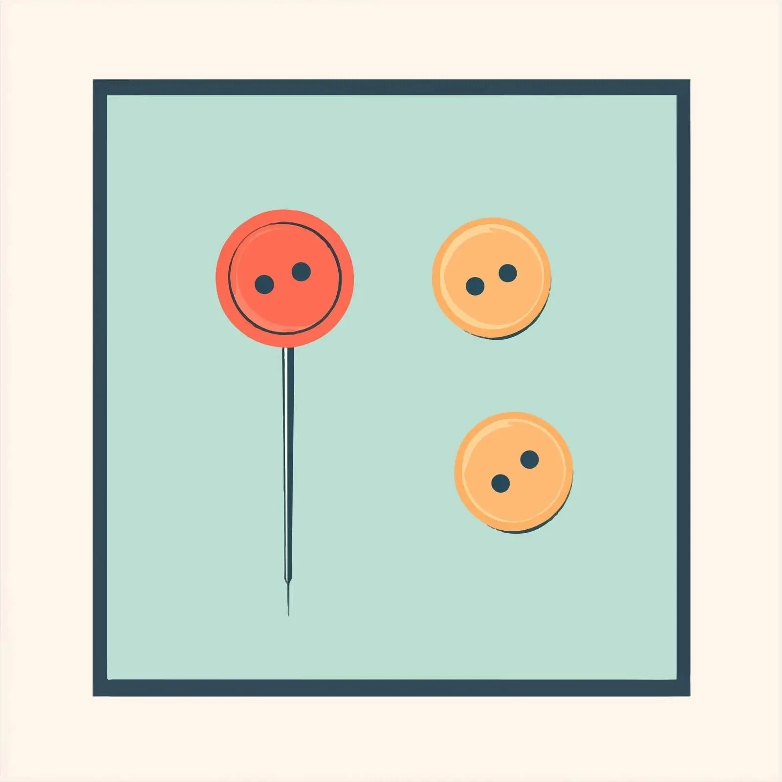 Flat Vector Illustration of Needle and Buttons — free download from Dotvec