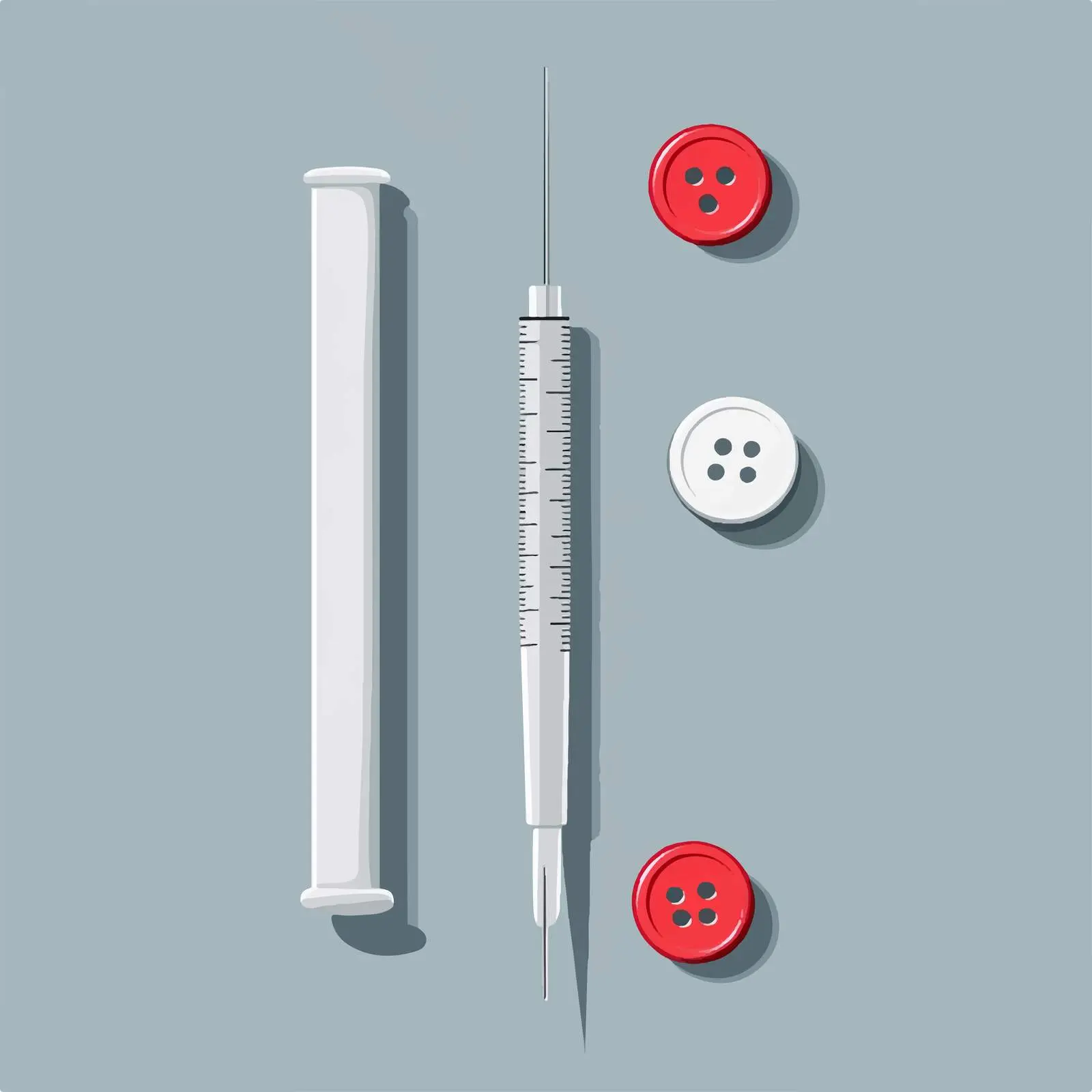 Flat Vector Illustration of Needle and Buttons — free download from Dotvec