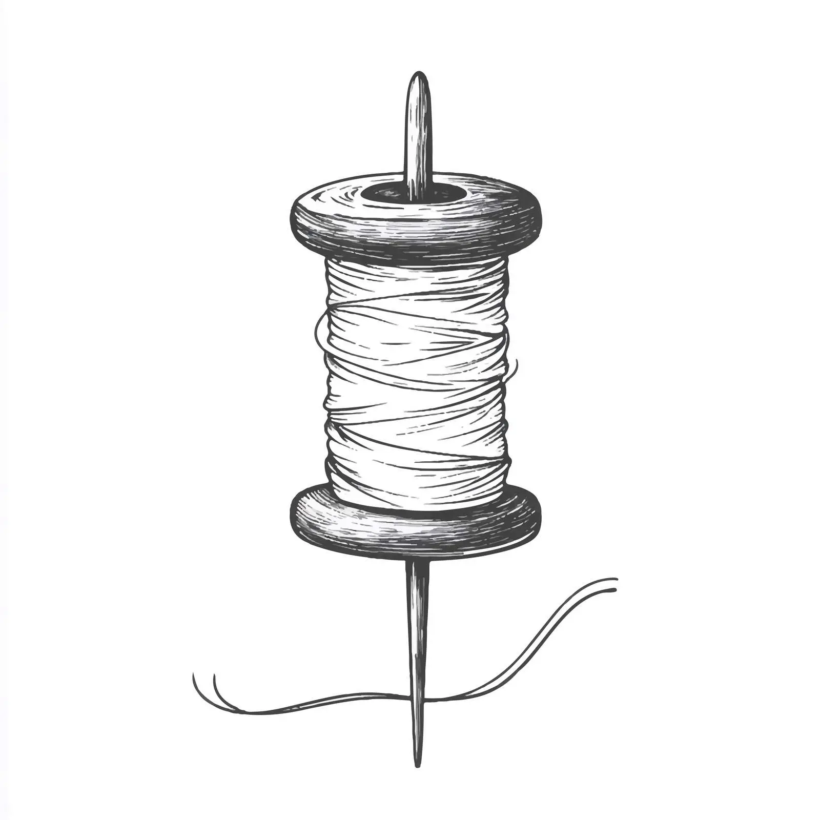 Cartoon Needle and Thread Vector Illustration — free download from Dotvec
