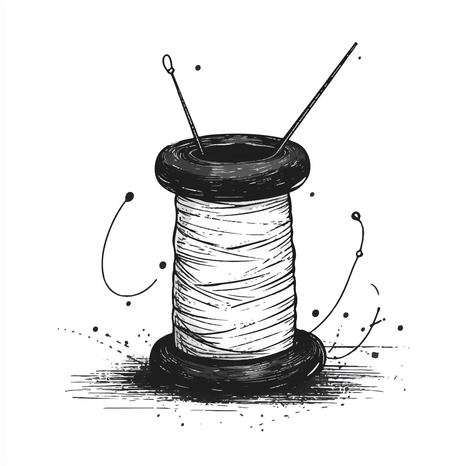 Cartoon Needle and Thread Vector Illustration — free download from Dotvec