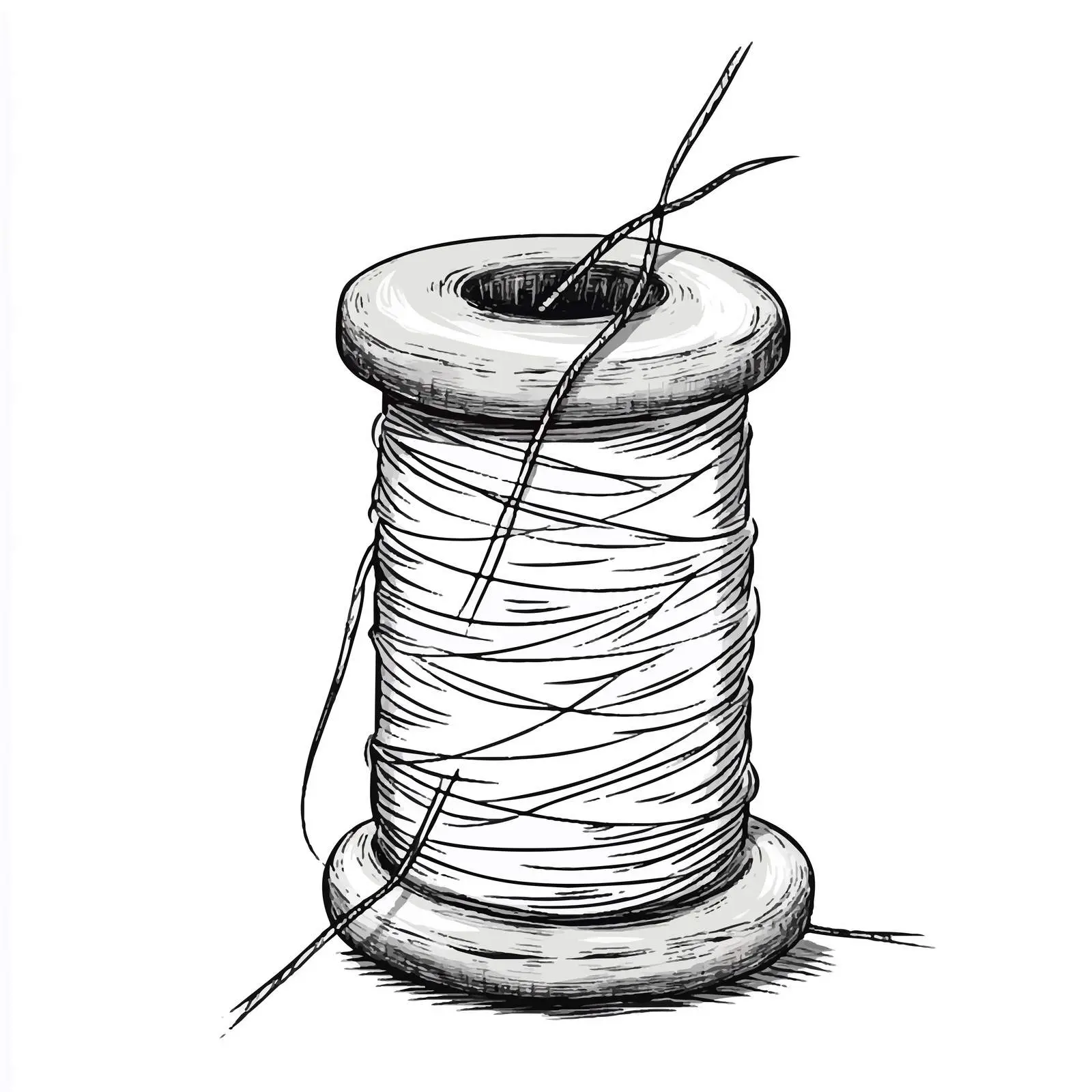 Cartoon Needle and Thread Vector Illustration — free download from Dotvec