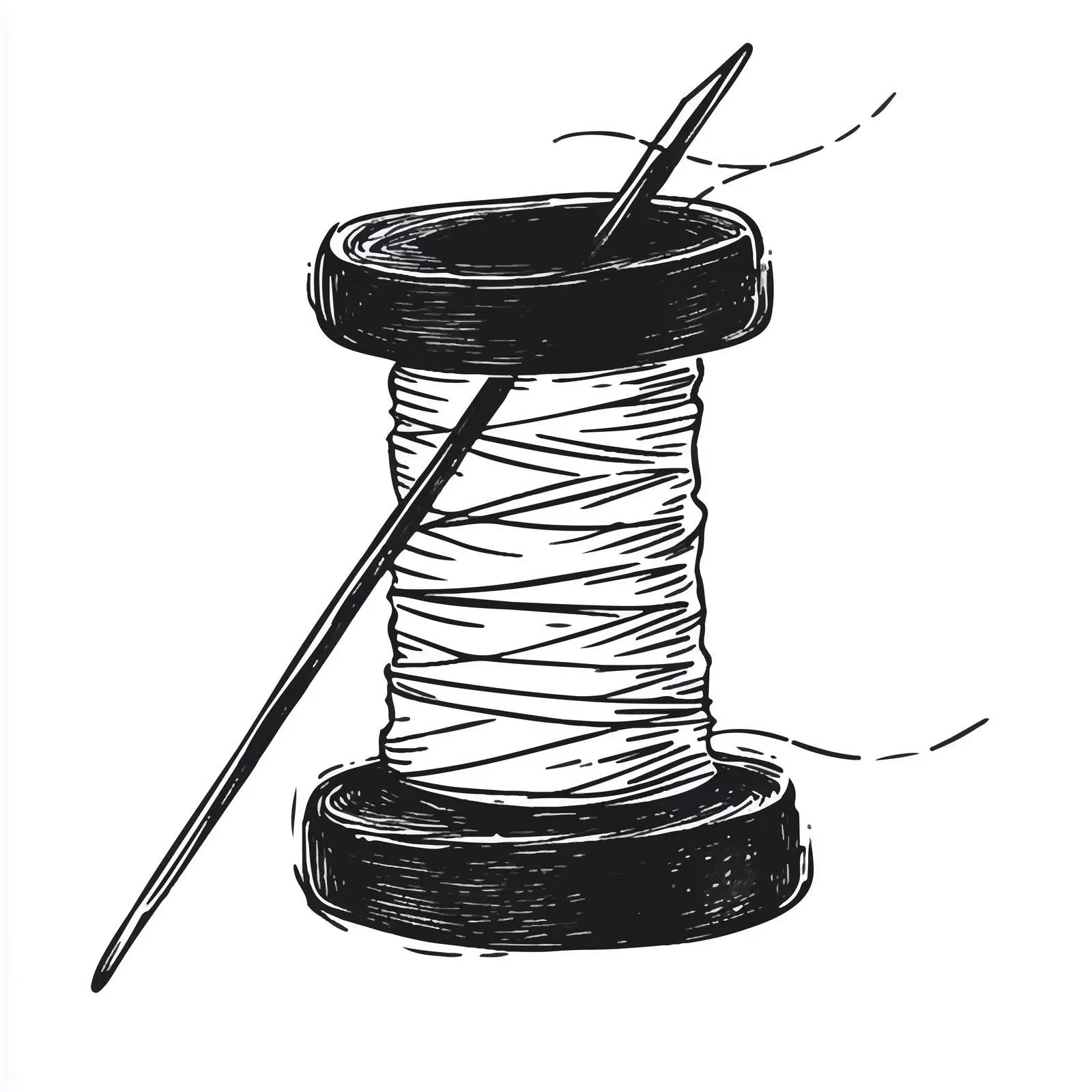 Cartoon Illustration of Needle and Thread — free download from Dotvec