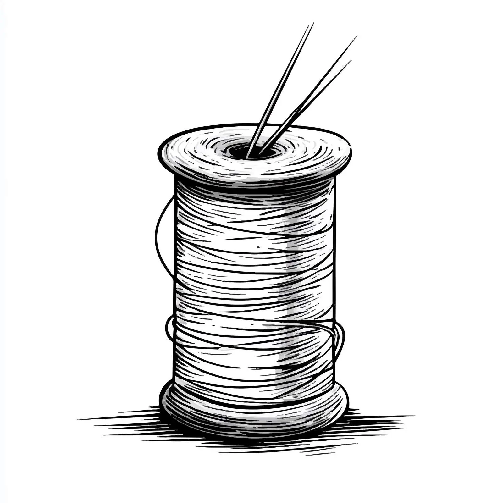Cartoon Vector of Needle and Thread Illustration — free download from Dotvec