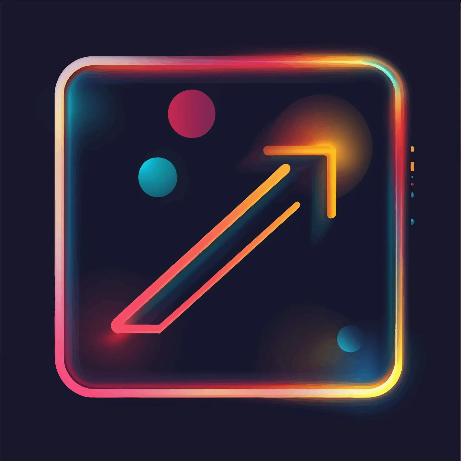 Neon Right Pointing Arrow Flat Vector Illustration — free download from Dotvec
