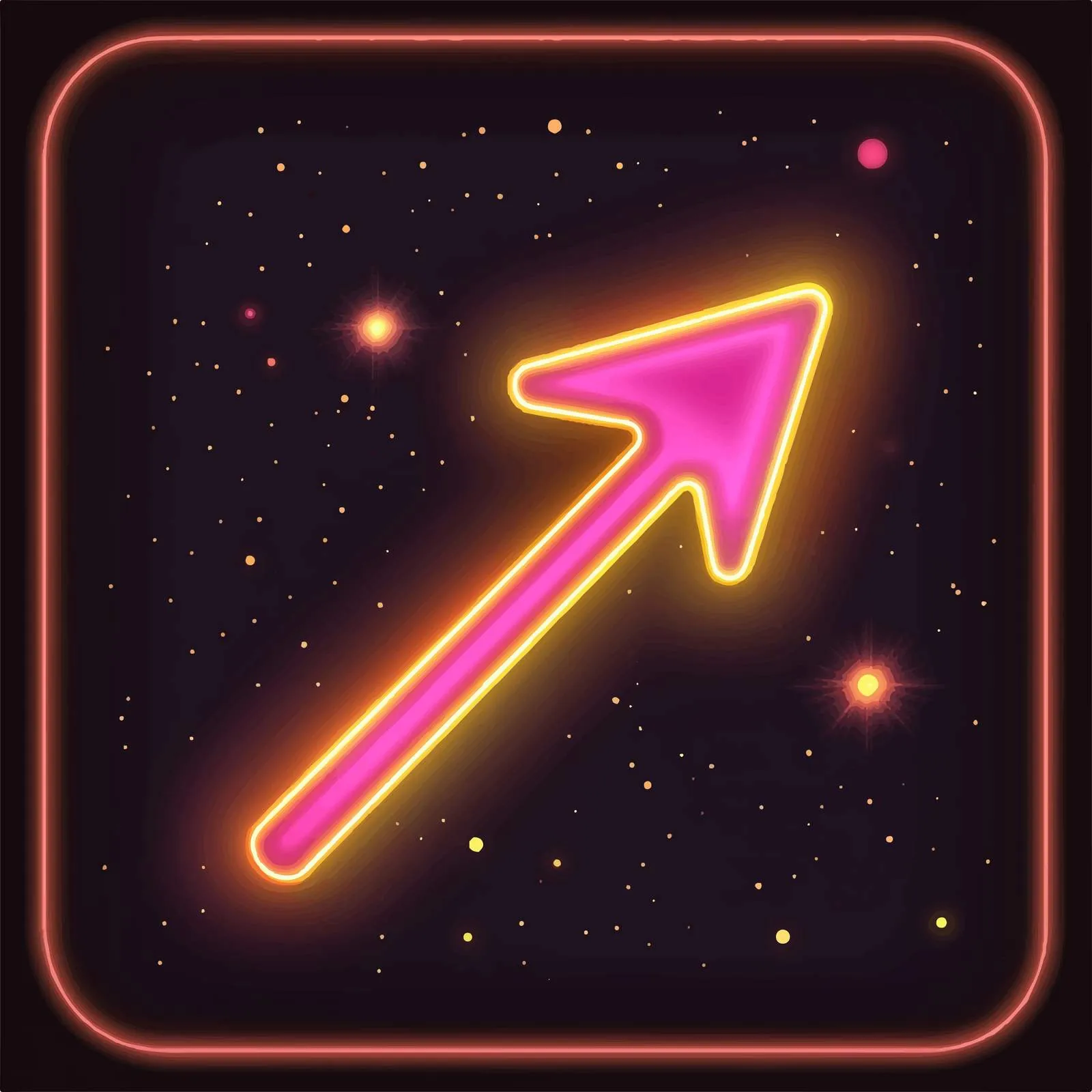 Neon Right Pointing Arrow Vector Illustration — free download from Dotvec