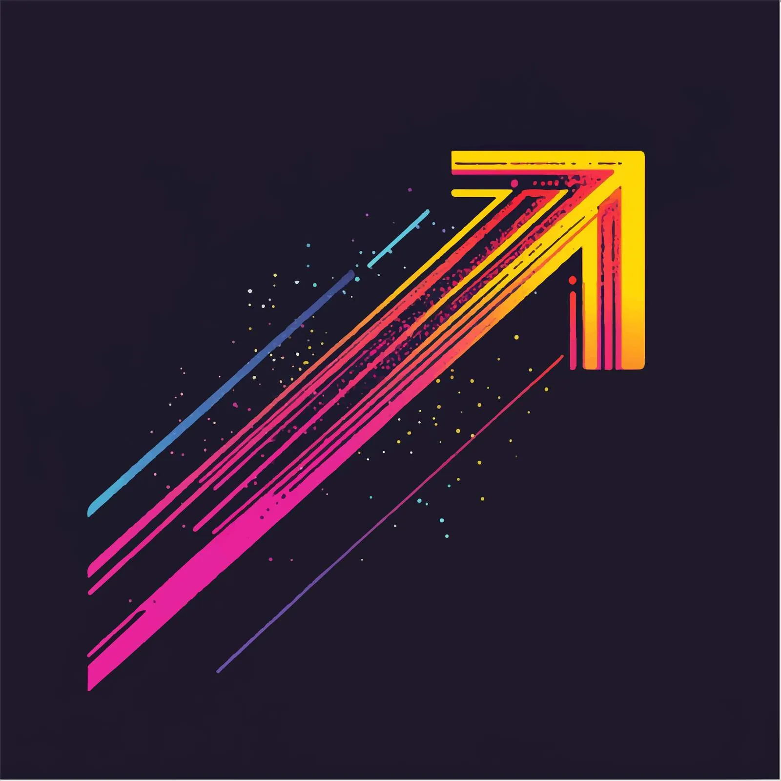 Neon Right Arrow Flat Vector Illustration — free download from Dotvec