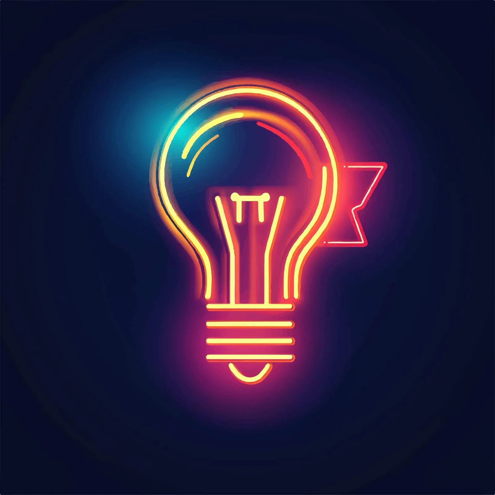 Neon Classic Arrow with Lights Bulb Illustration – free colorful lights image from Dotvec