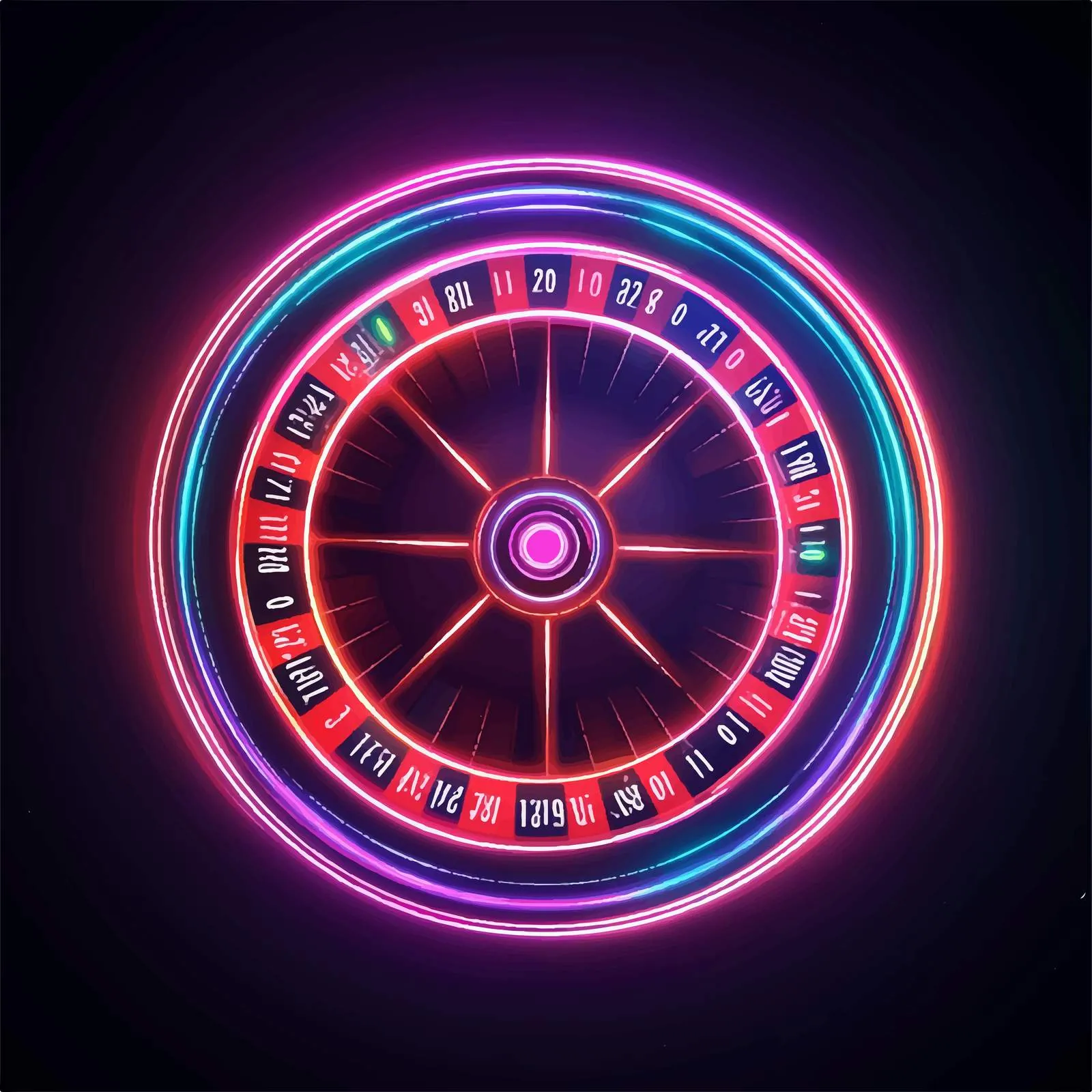 Neon Lights Casino Spinning Wheel Vector Design — free download from Dotvec