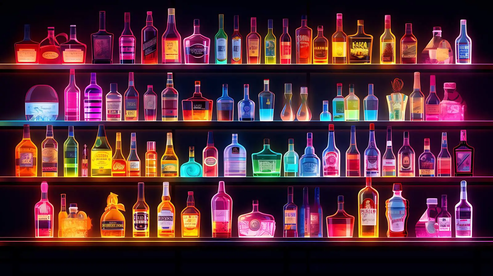 Neon Bar & Alcohol Bottles — free download from Dotvec