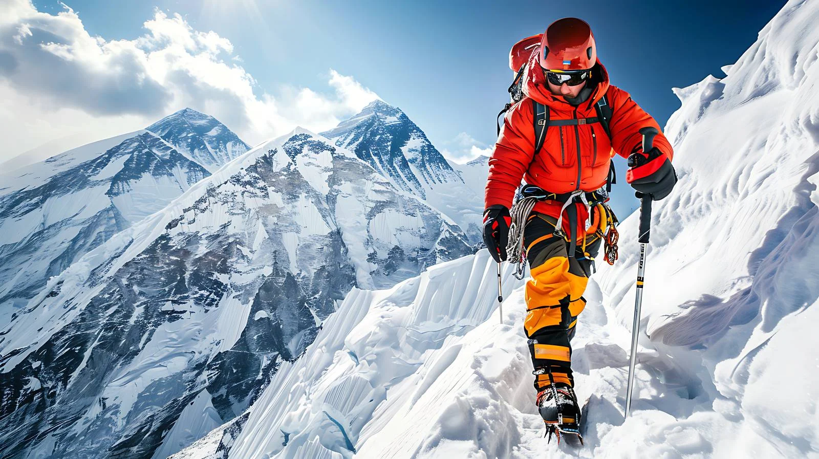 Solo Mountaineer in Khumbu's Western Cwm — free download from Dotvec