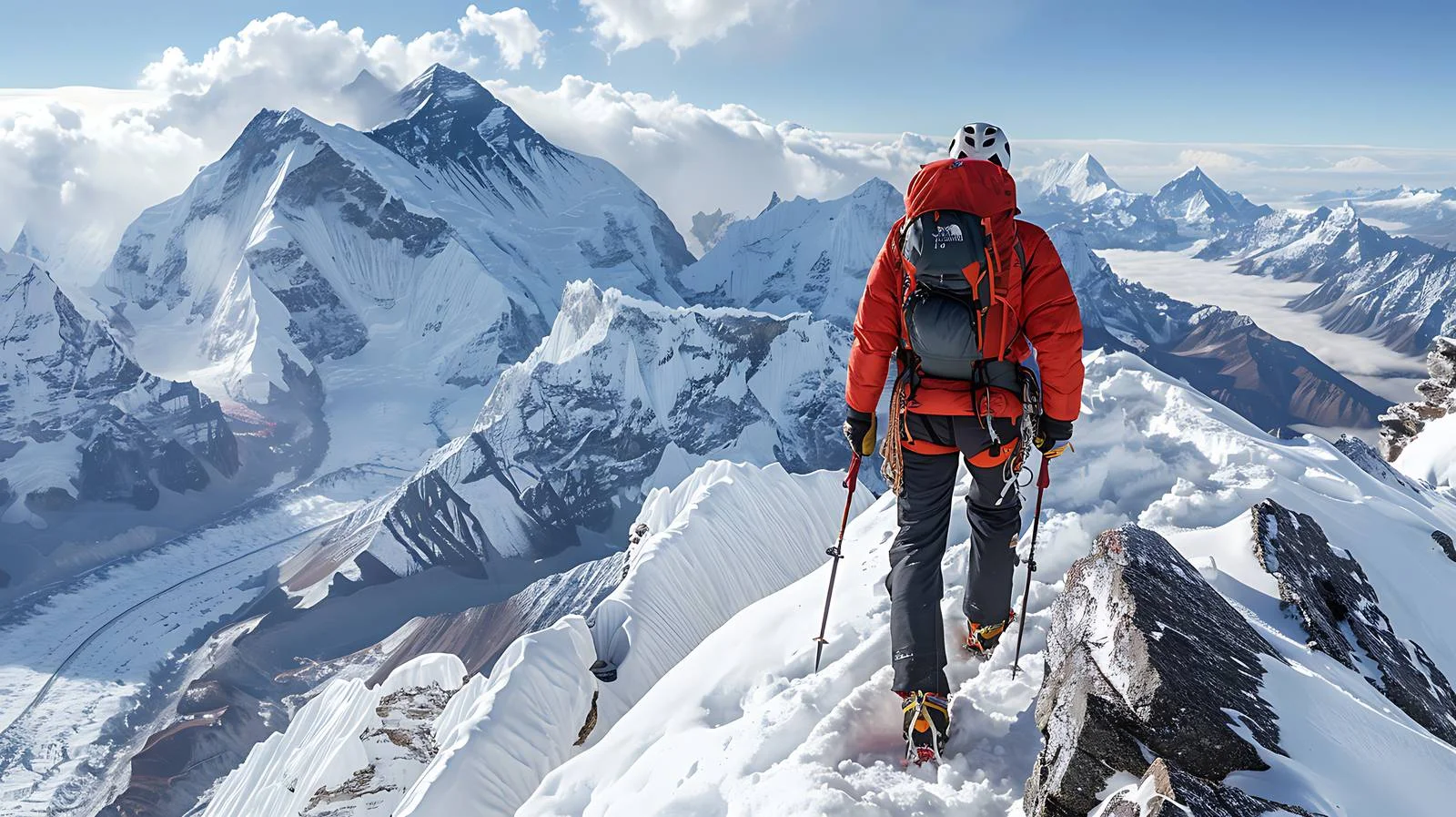 Solitary Mountaineer in Nepal's Khumbu Region — free download from Dotvec