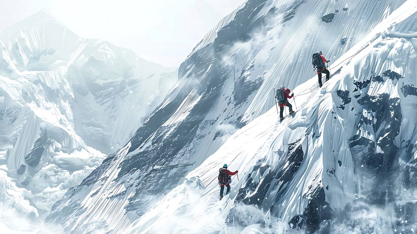 Solo Mountaineers Climbing Everest in Nepal — free download from Dotvec