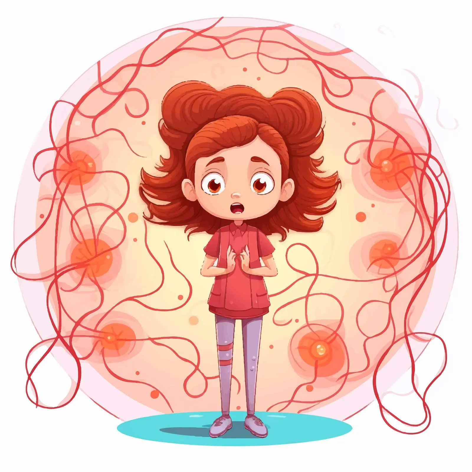 Little Girl Nervous System Illustration — free download from Dotvec