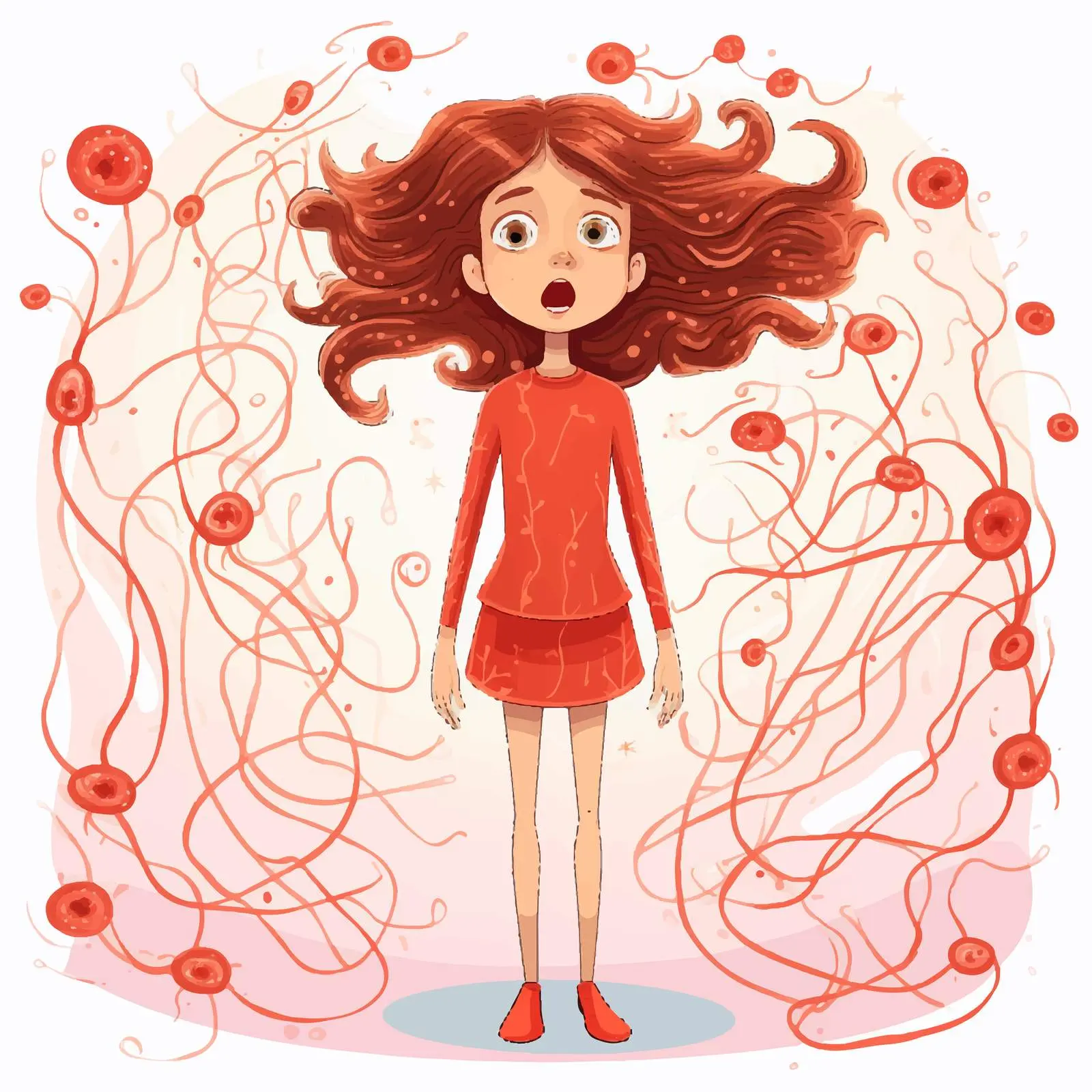 Little Girl Nervous System Vector Illustration — free download from Dotvec