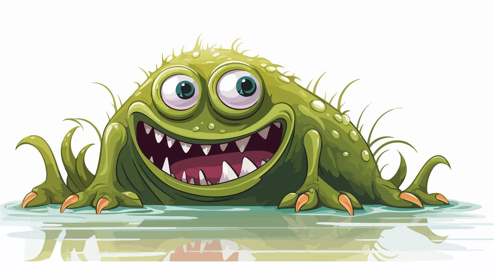 Anxious Swamp Monster Cartoon Vector Illustration — free download from Dotvec