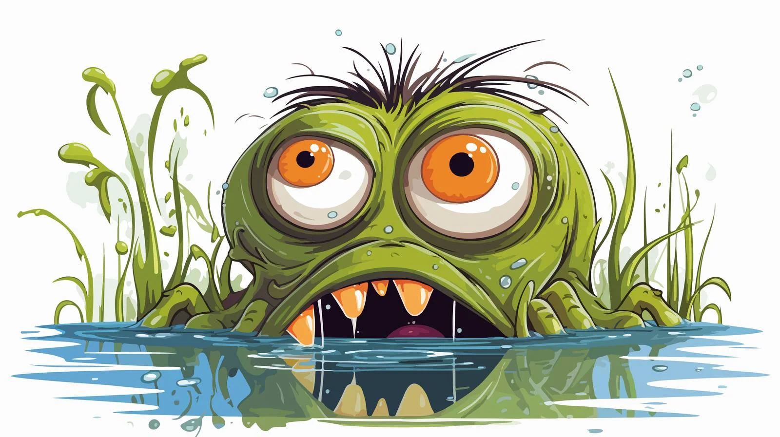 Nervous Swamp Creature Cartoon Vector Illustration — free download from Dotvec