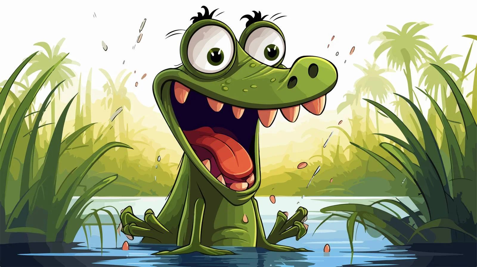Nervous Swamp Creature Cartoon Vector Illustration — free download from Dotvec