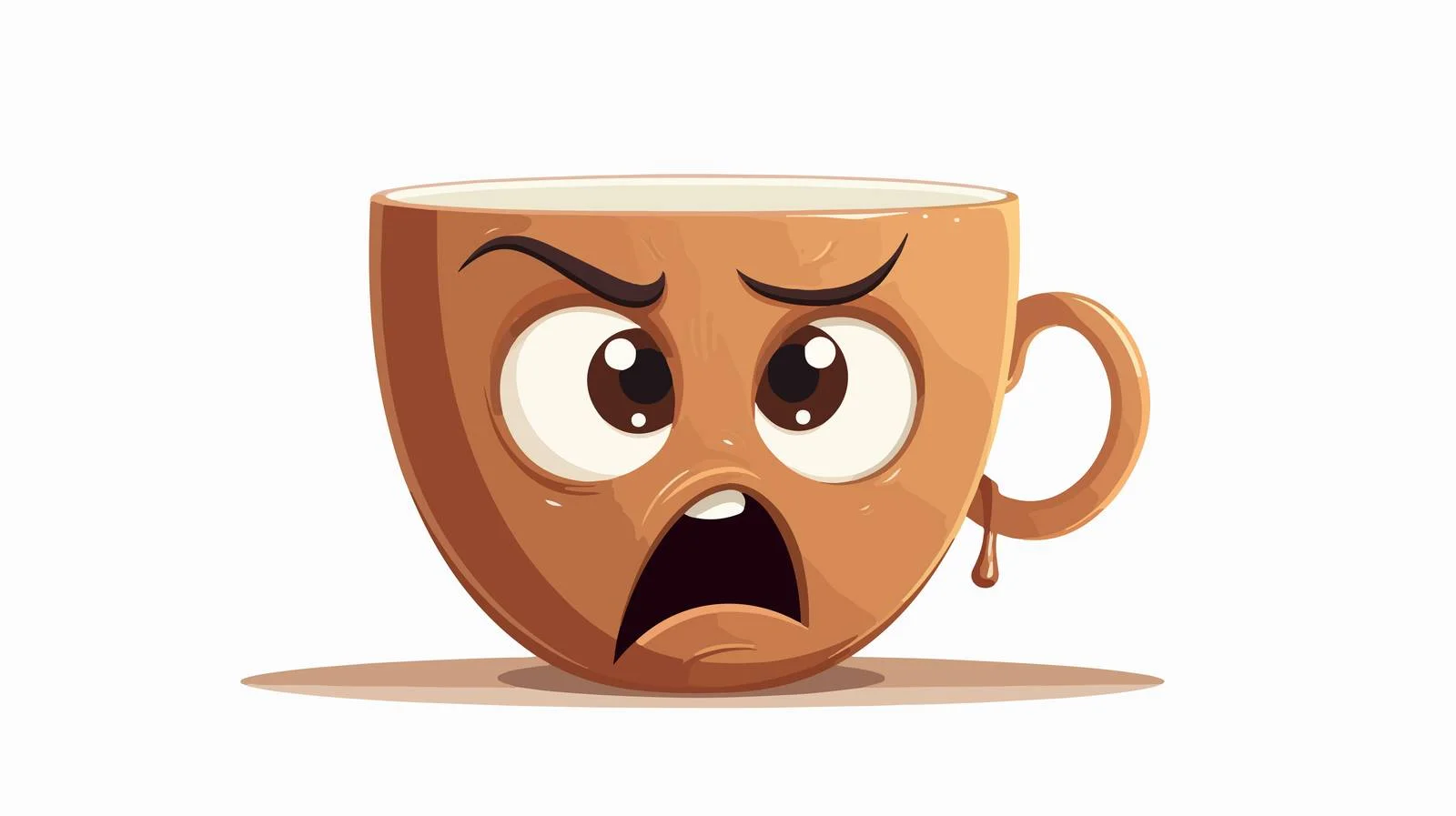 Whimsical Nervous Tea Cup Cartoon — free download from Dotvec