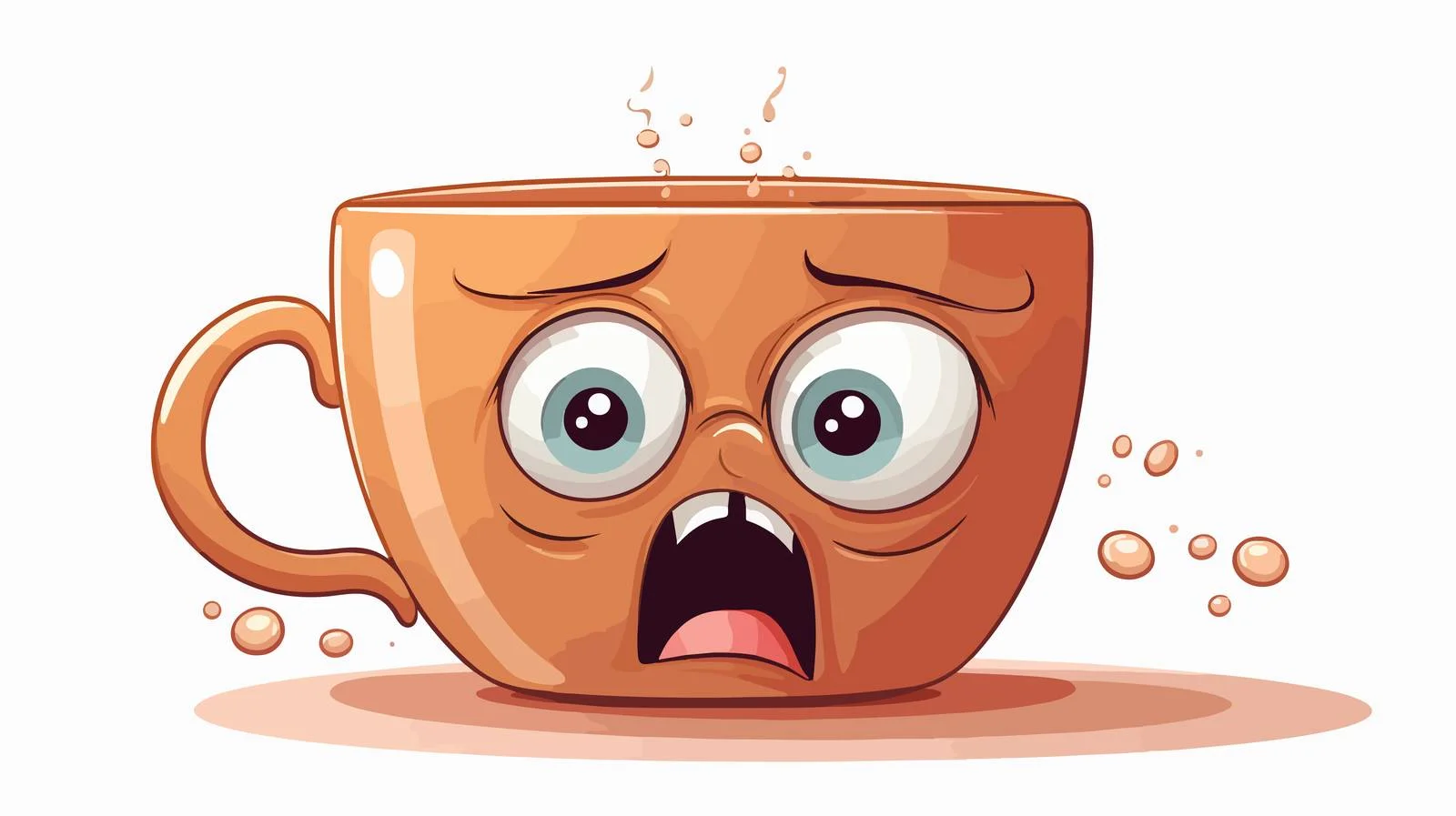 Whimsical Nervous Tea Cup Illustration — free download from Dotvec