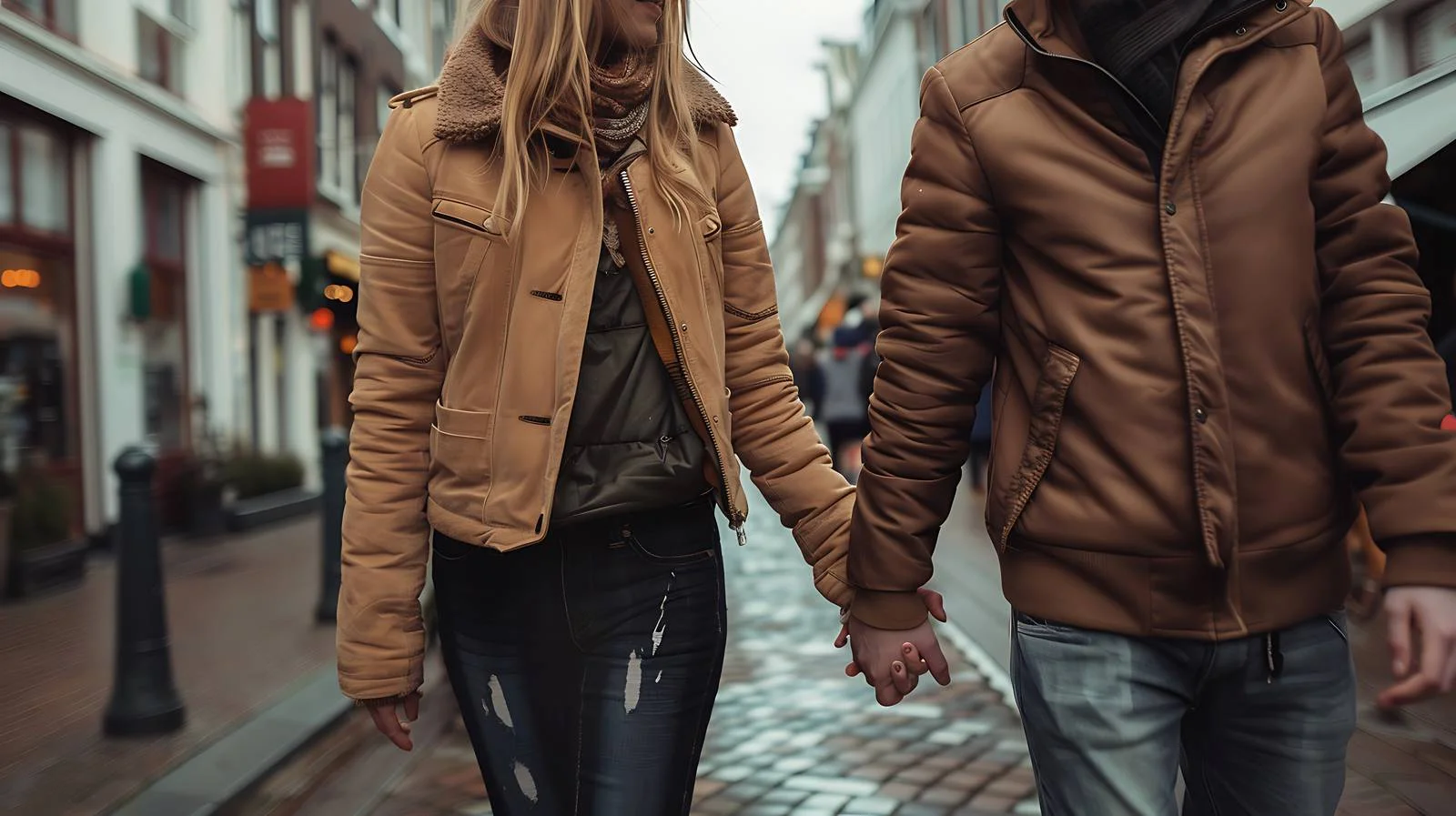 Romantic Couple Strolling in Maastricht Streets — free download from Dotvec