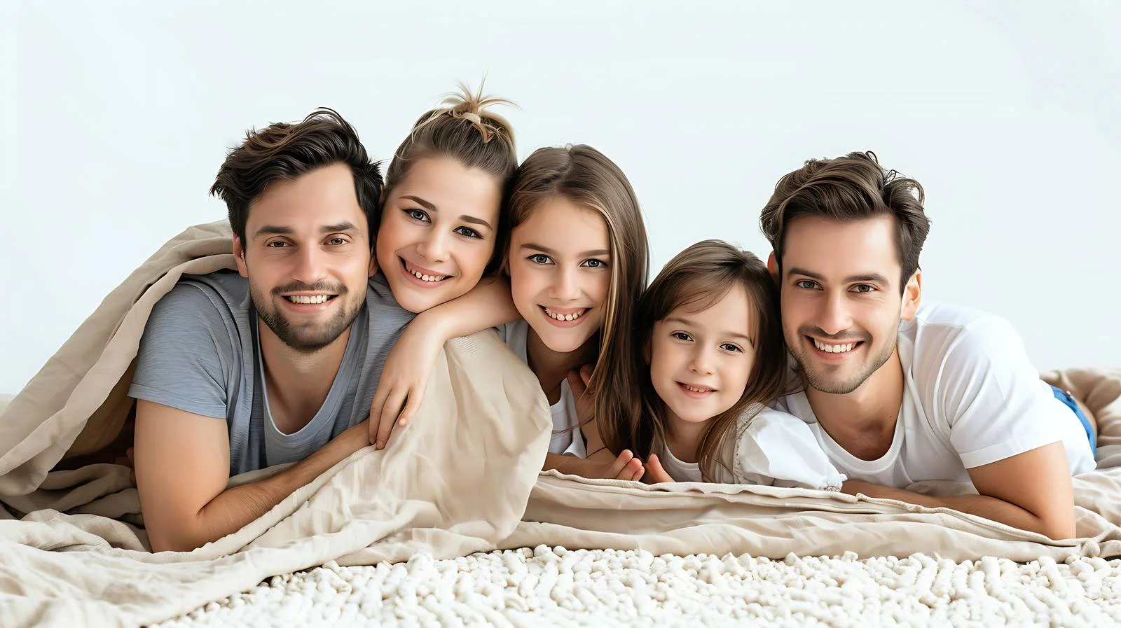 Family Enjoying Blanket by the Beach — free download from Dotvec