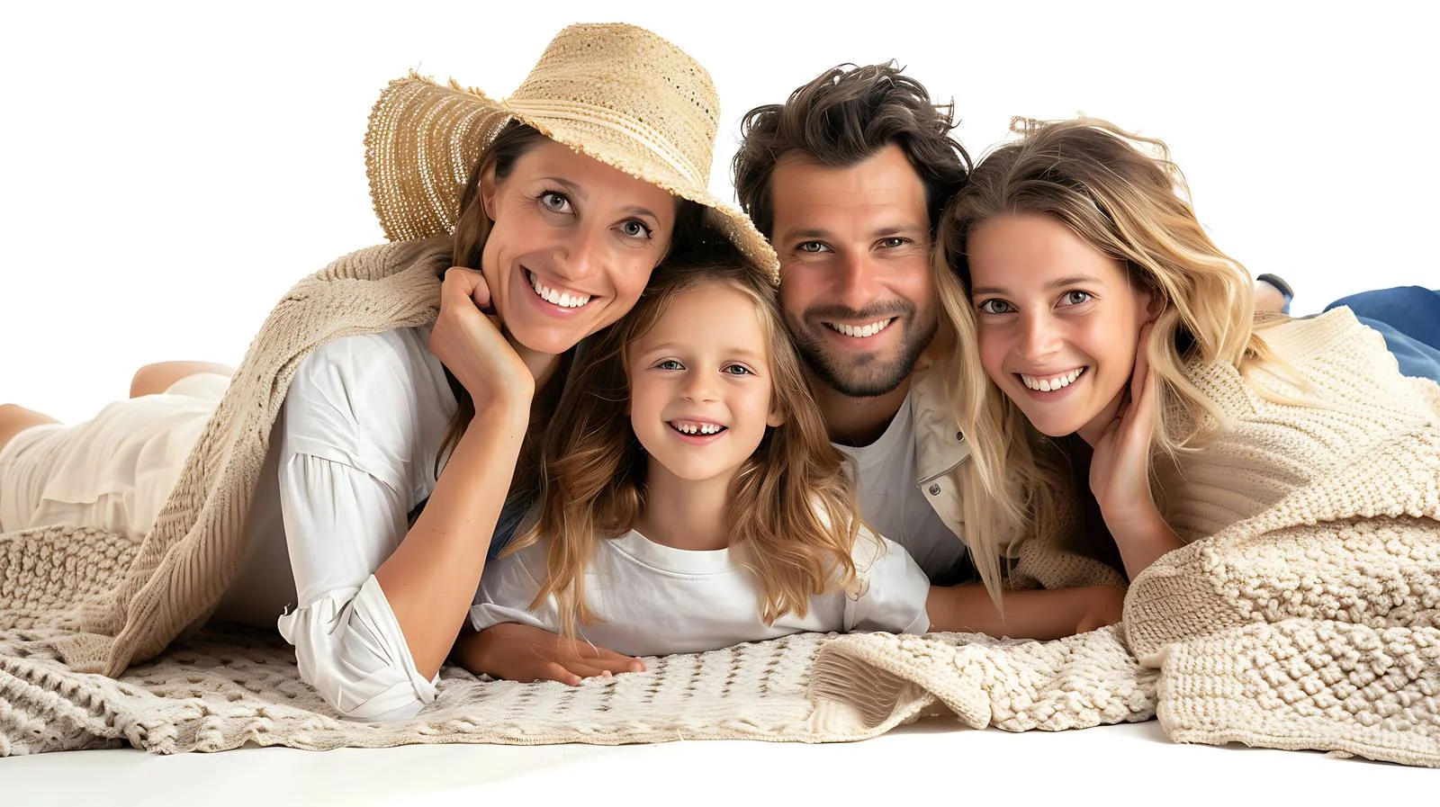 Joyful Family Enjoying Picnic Blanket Outdoors — free download from Dotvec