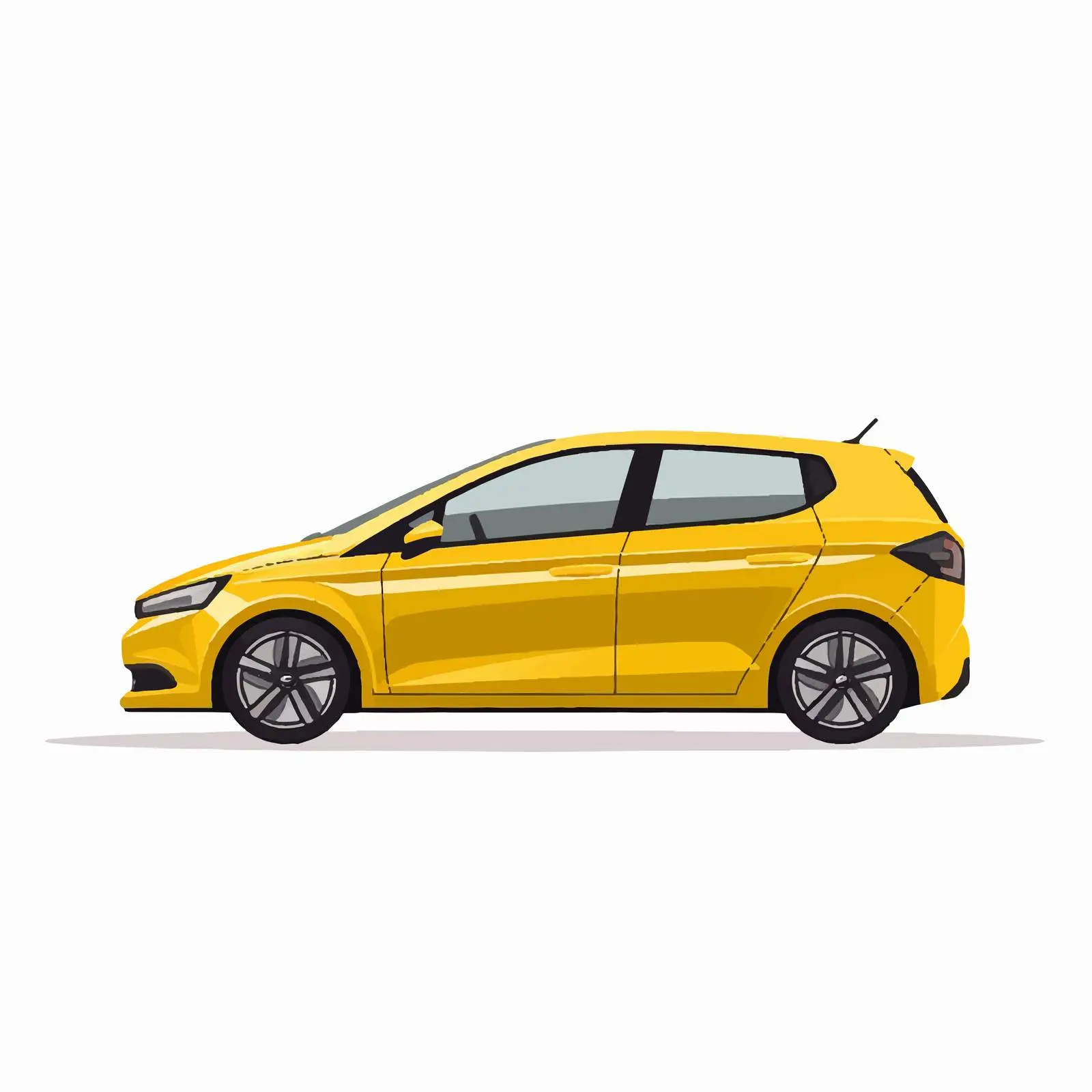 Modern Hatchback Car Side View Illustration – free stylish hat image from Dotvec
