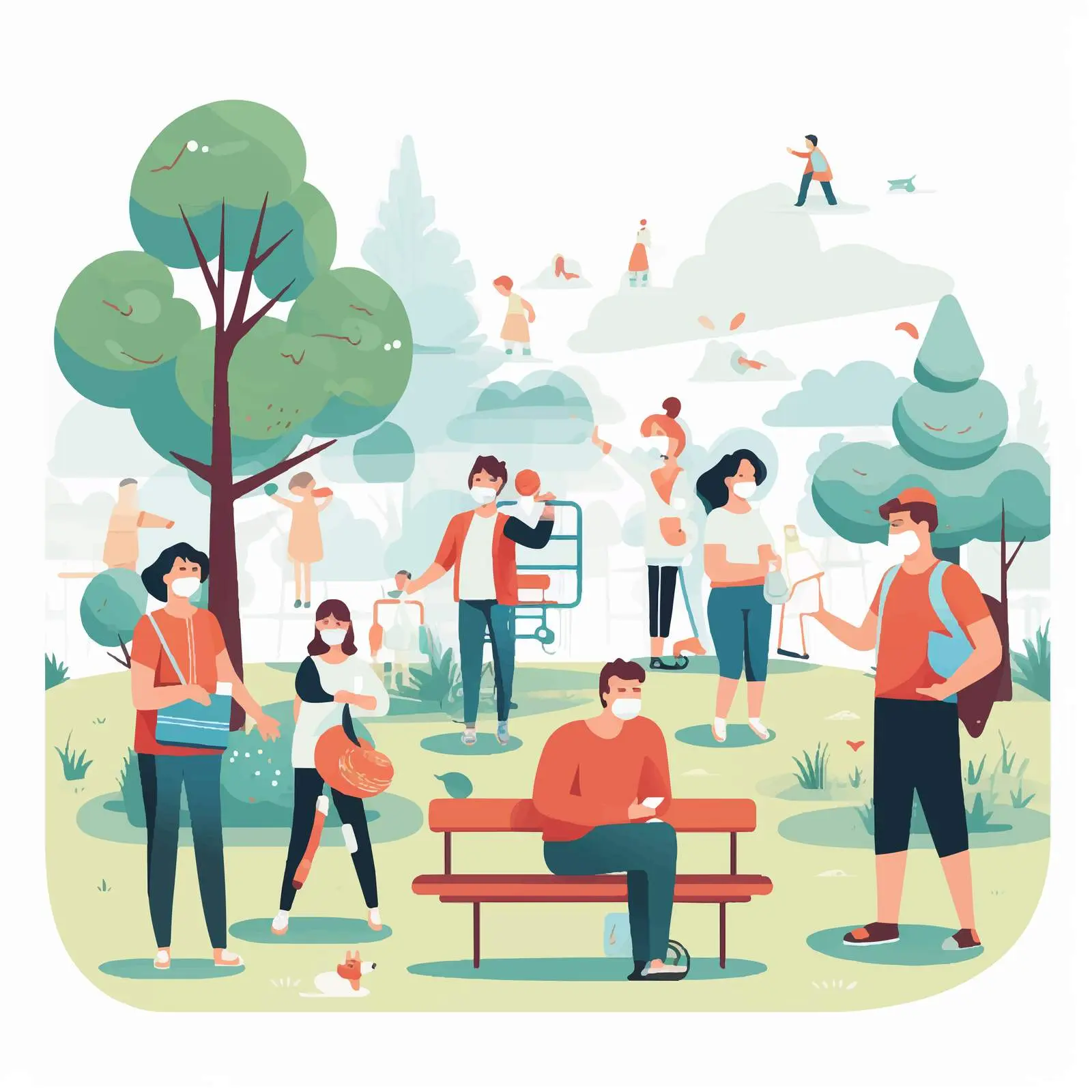 People Engaging in New Normal Activities with Masks – free social interactions image from Dotvec