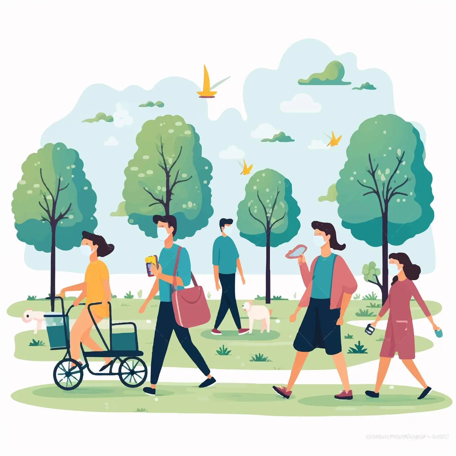 People Engaging in New Normal Activities with Masks — free download from Dotvec