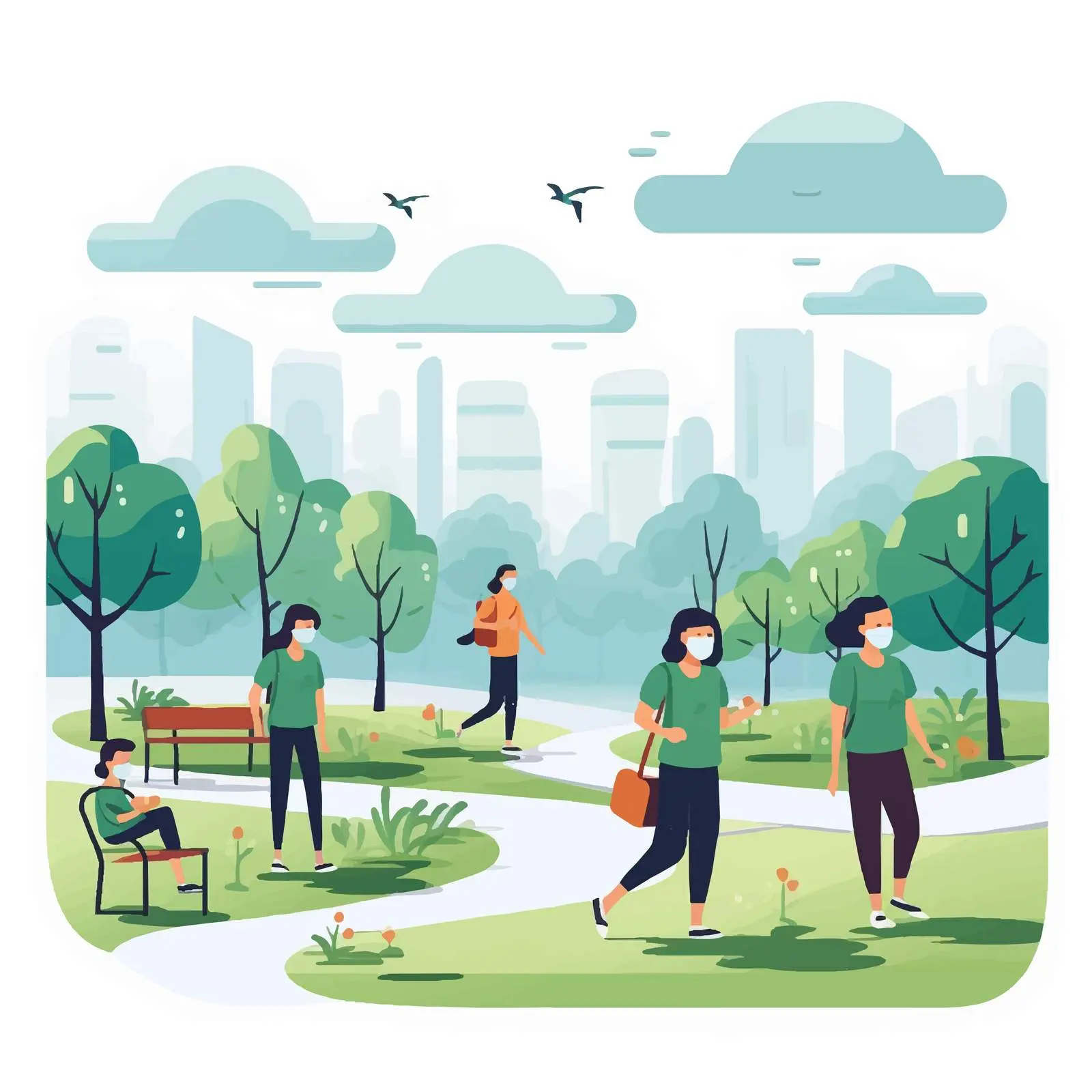 People Engaging in Activities with Face Masks – free public spaces image from Dotvec