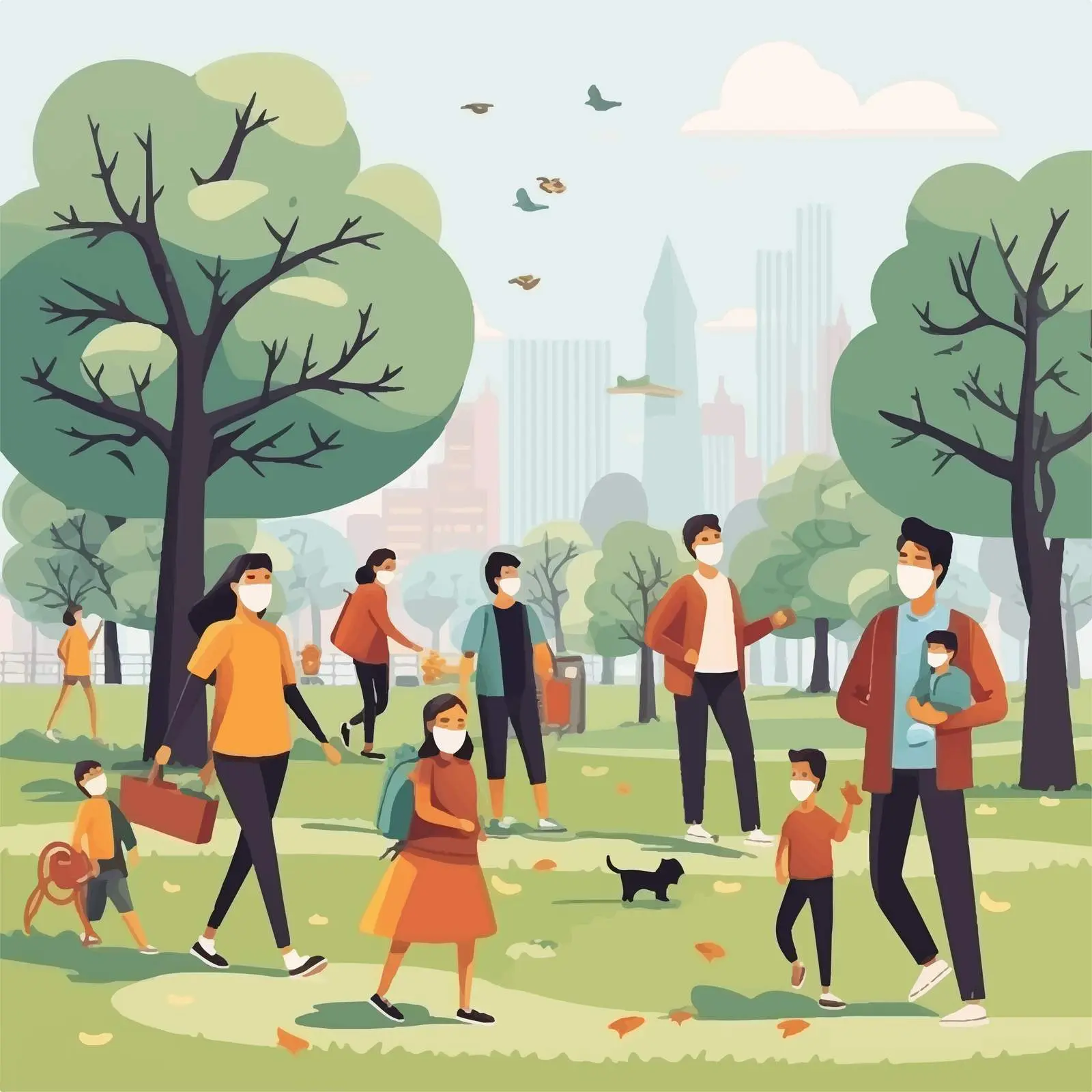 People in Masks Engaging in Public Activities — free download from Dotvec