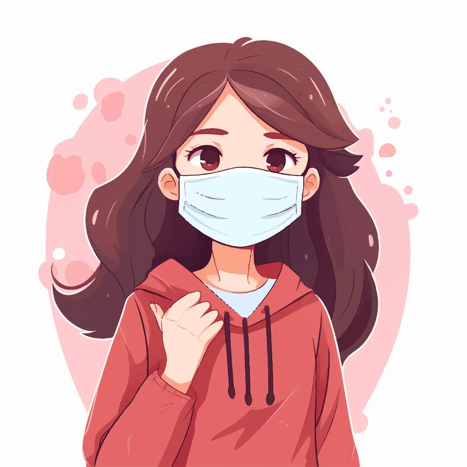 Girl Wearing Mask Illustration Vector — free download from Dotvec