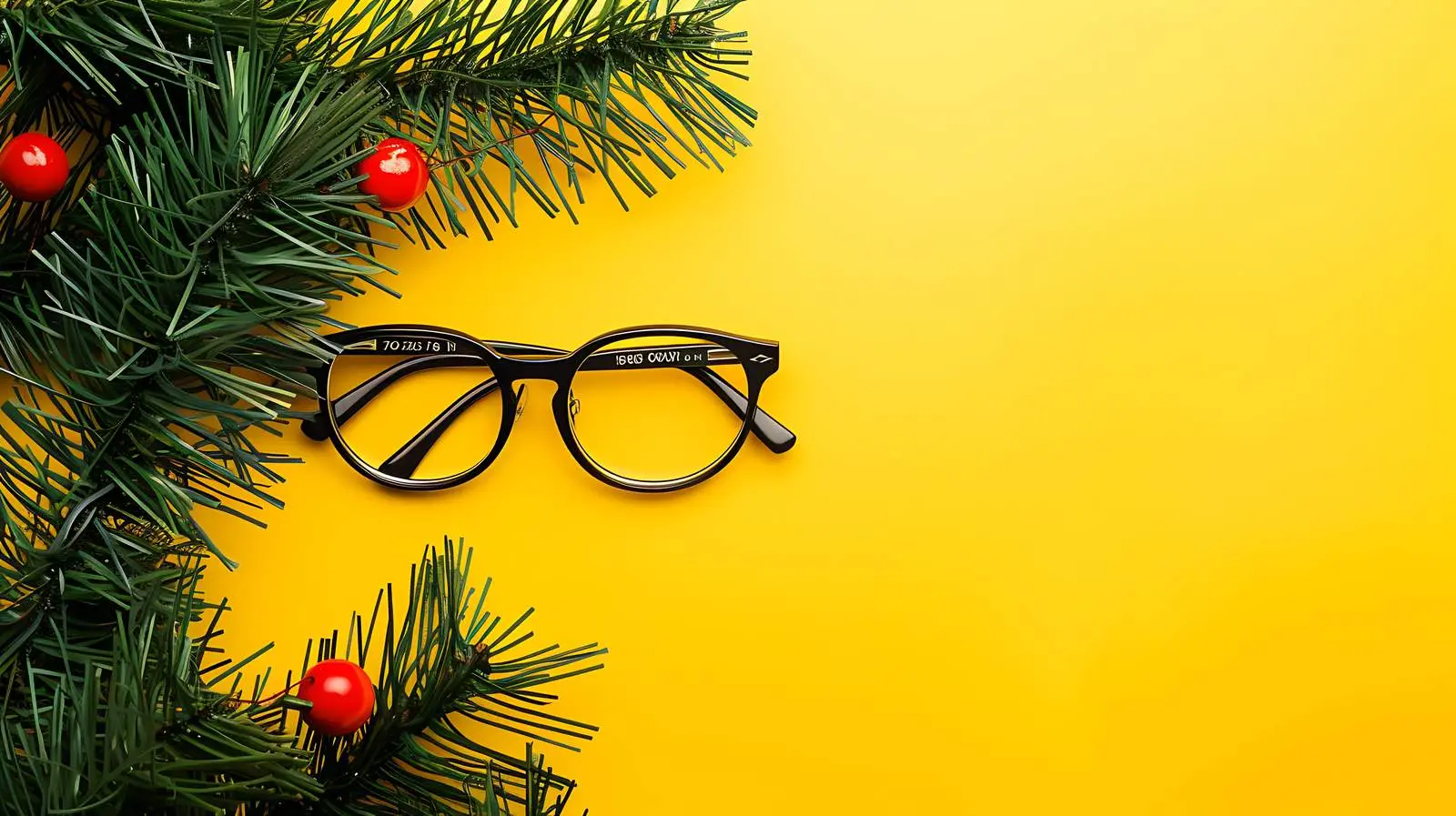 Funny Holiday Eyeglasses on Yellow Background – free funny image from Dotvec